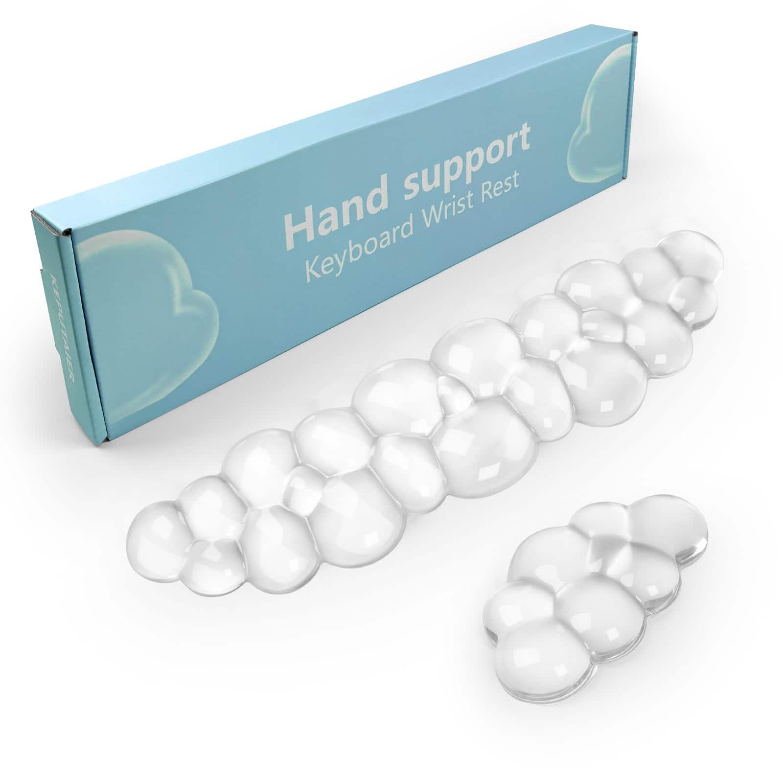 Stamp n Camp - Gel Cloud And Mouse Wrist Rest Cute Support Arm For Typing Relief,suitable Office/computer/laptop/gaming 【Comfortable - White