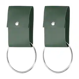 Unique Bargains - 2pcs Towel Ring Holder with Loop, Dish Towel Holder Wall Hook, Farmhouse Home Decor for Cabinet Oven Handle Rods - Green