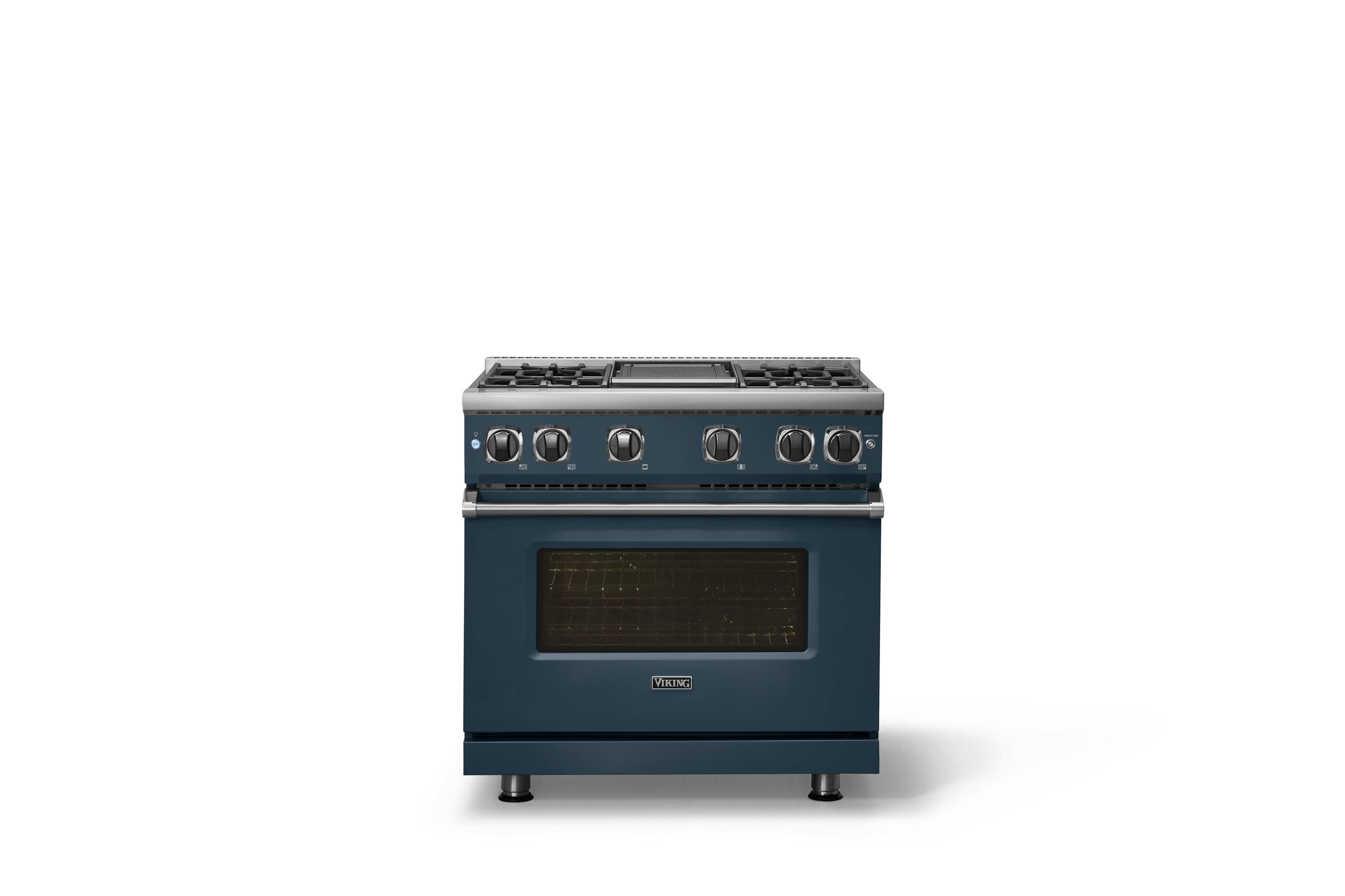 Alt View 1. Viking - Pro 7 Series 5.6 Cu. Ft. Freestanding Sealed 4 Burner LP Gas Convection Range/Griddle - Squall - Squall.