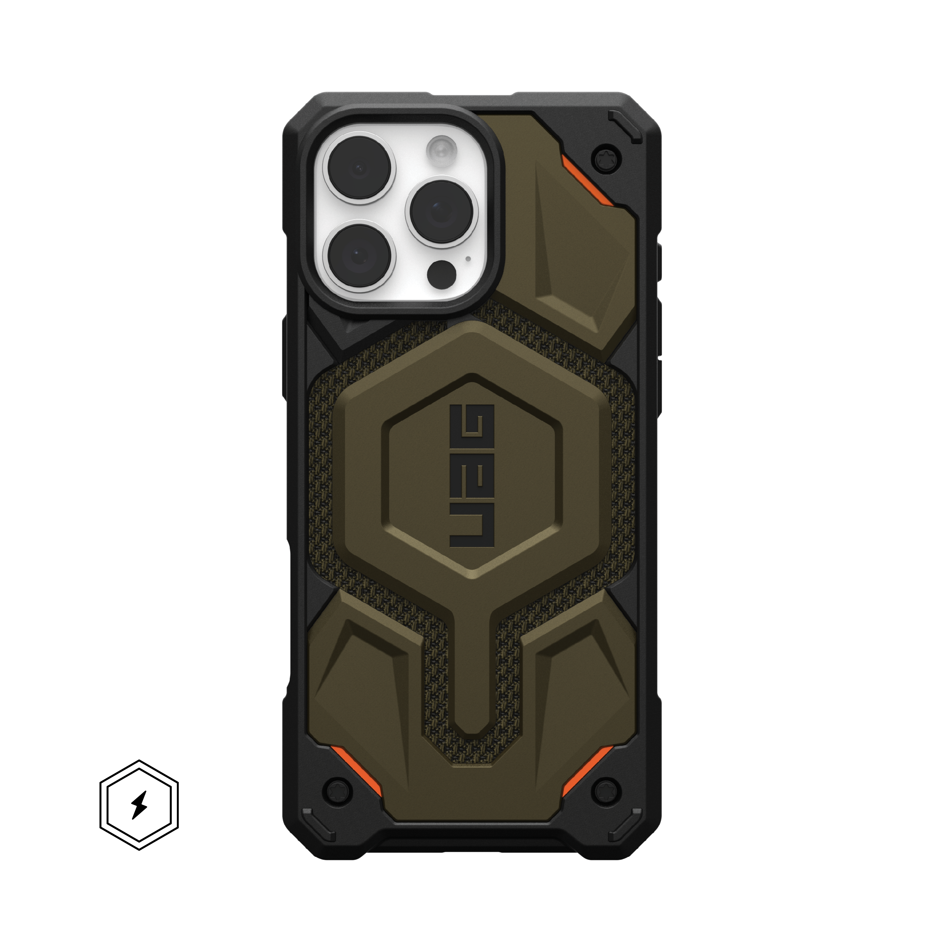 UAG - Monarch Pro Series Case with Magsafe for Apple iPhone 16 Pro Max - Kevlar Element Green - Front_Zoom