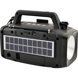 Supersonic - Solar Powered Emergency Audio System with Integrated Flashlight Radio and Rechargeable Battery for Off Grid Utility