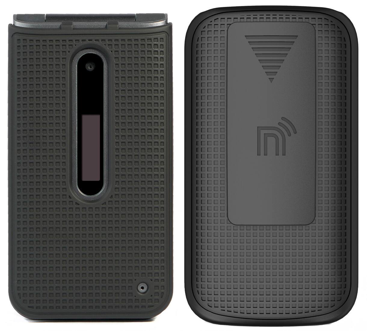 Alt View 2. Nakedcellphone - Case and Belt Clip Holster Combo for LG Classic Flip Phone - Black.