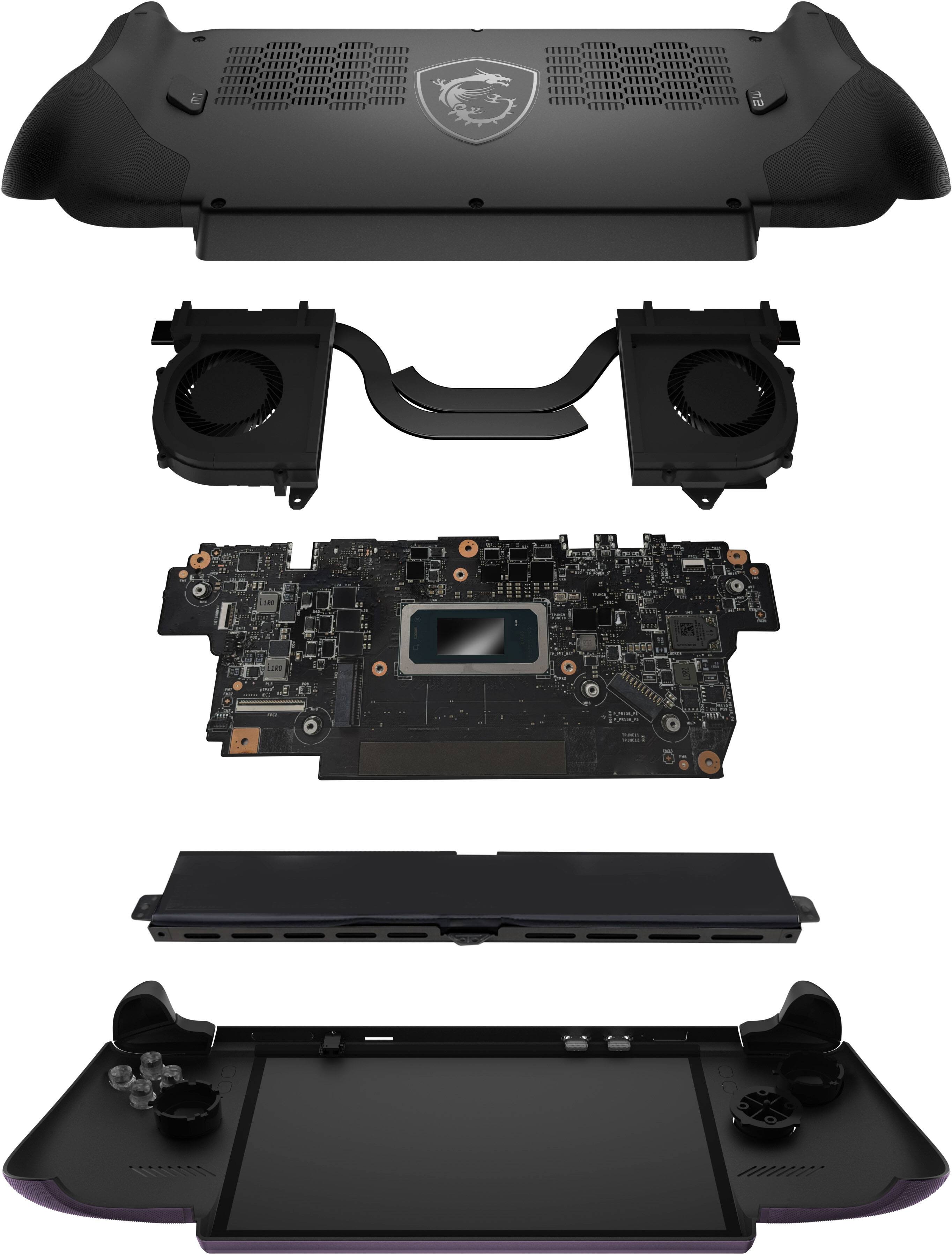 Alt View 4. MSI - Claw 8 EX AI+ CG3EM 8" 120Hz FHD+ 1200P Gaming Handheld- Intel Arc G3 Extreme - Intel Arc - 32GB - 1TBSSD Console - Void Purple.