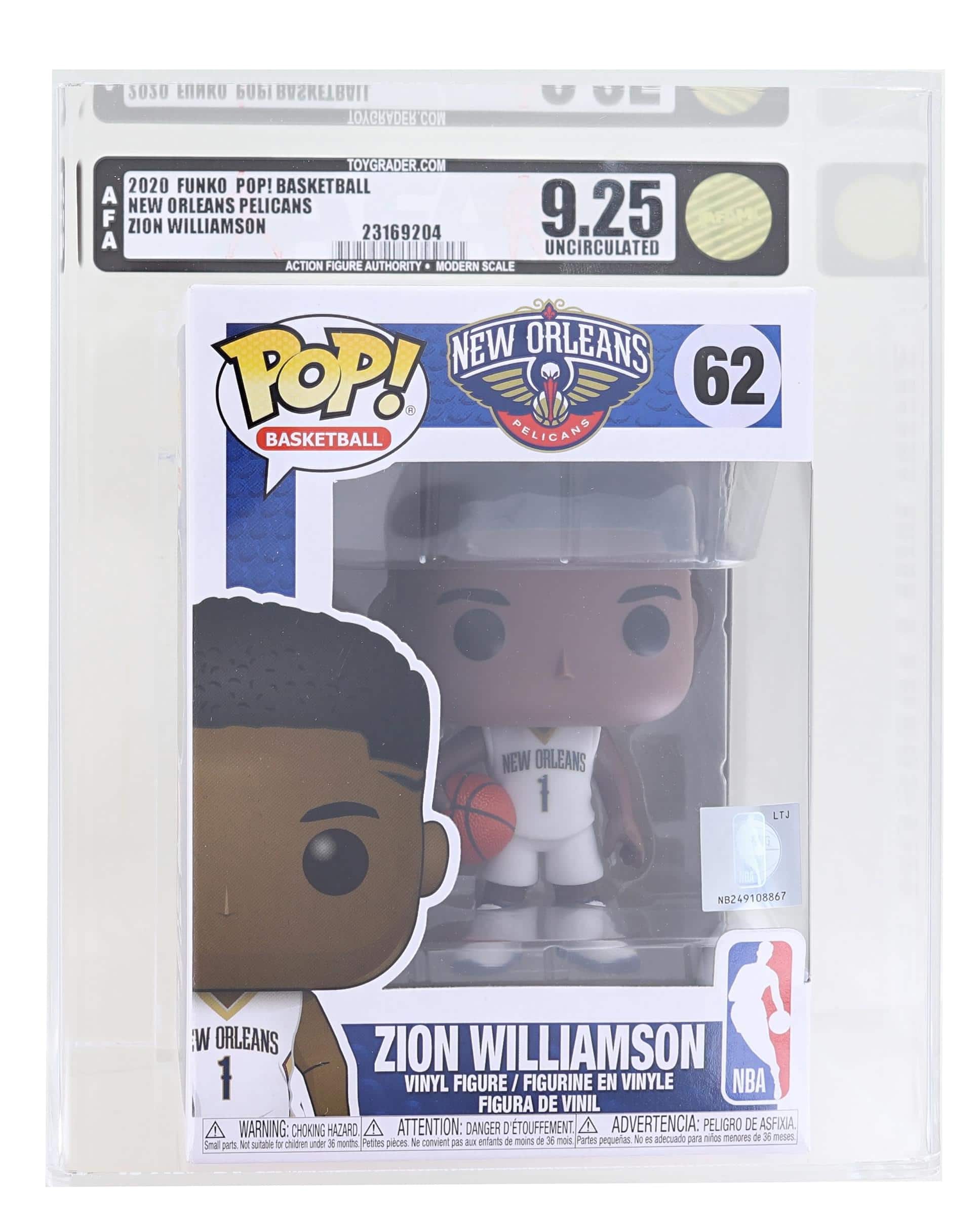New Orleans Pelicans NBA Funko POP Vinyl Figure | Zion Williamson Graded AFA 9.25 - Blue price history on PriceWatchPro