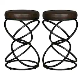 Porter Designs - Polaris Leather 24" Bar Stool - Gray