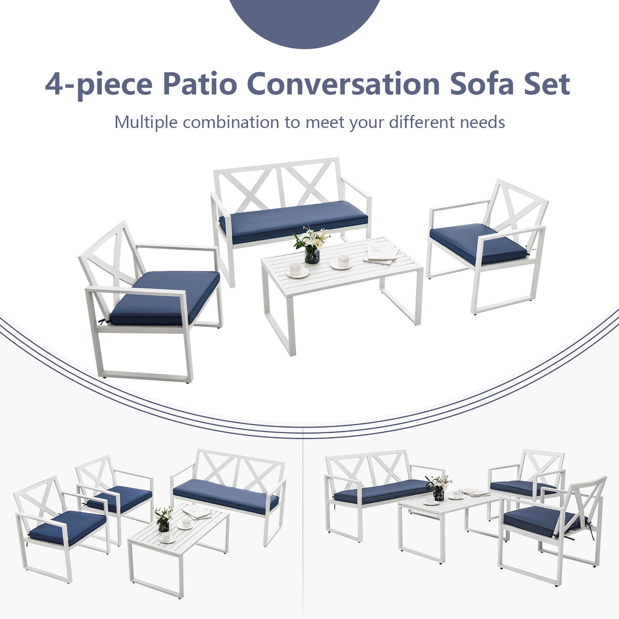 4-piece Patio Conversation Sofa Set  
Multiple combination to meet your different needs