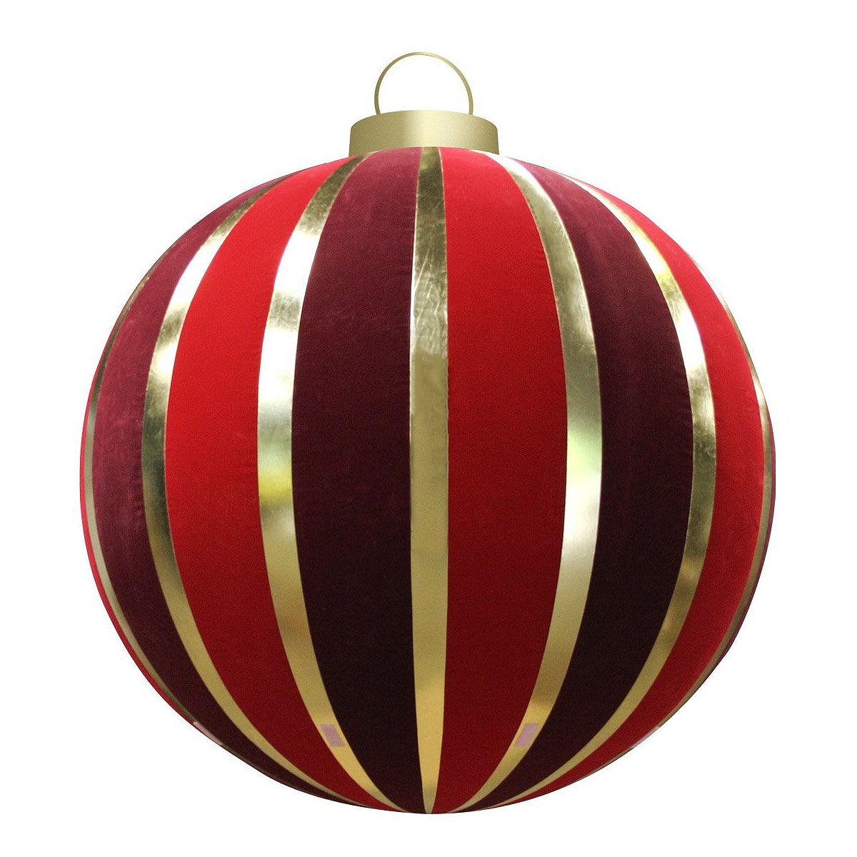 GKI/Bethlehem Lighting - Lighted Inflatable Commercial Outdoor Christmas Ball Ornament - 7.5' - and Gold - Red