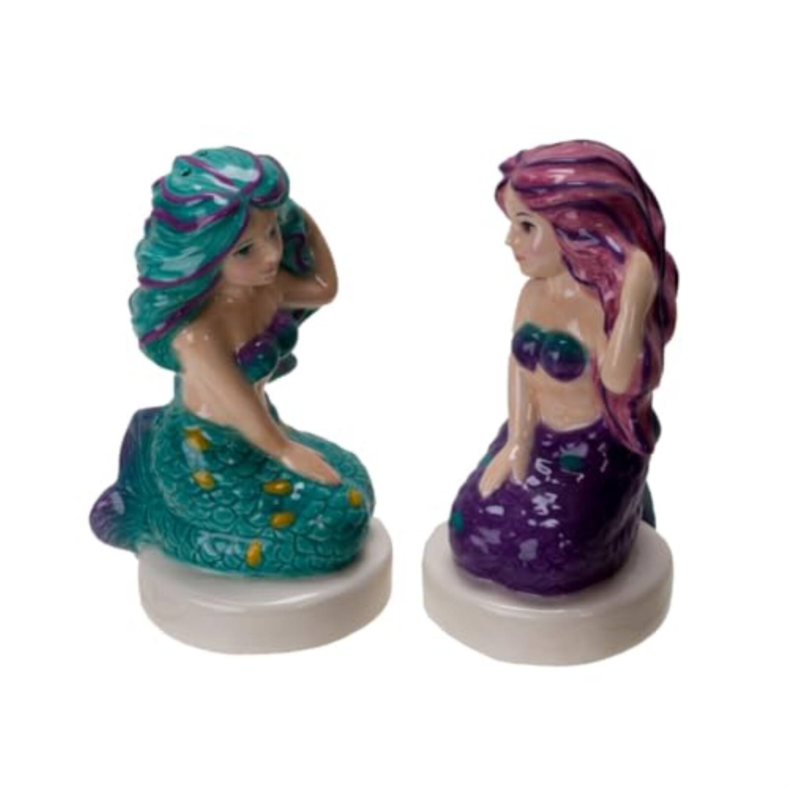 Alt View 1. Pacific Trading - Seaside Serenade Mermaids Ceramic Magnetic Salt and Pepper Shaker Set - Multicolor.