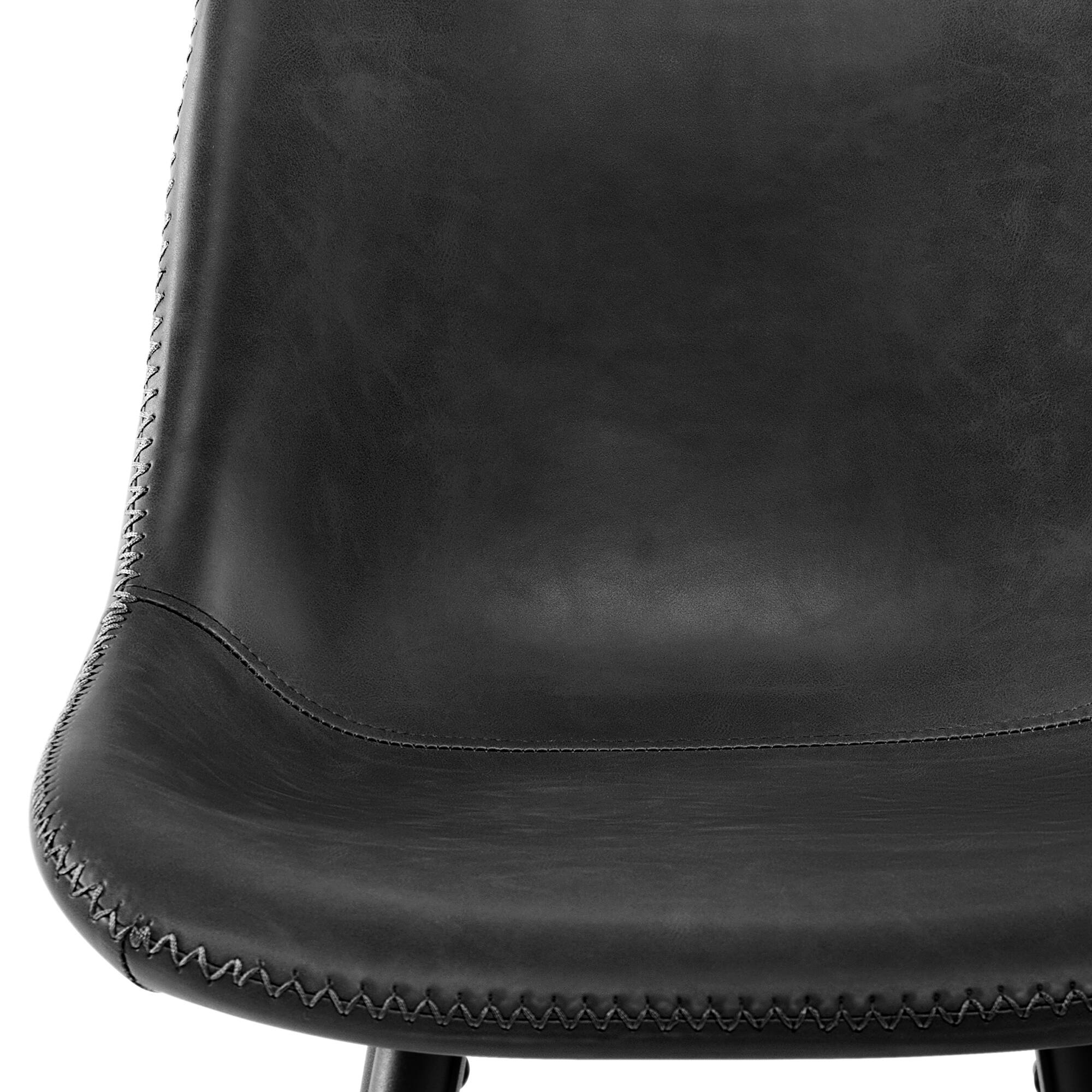 Alt View 5. KERDOM - 28‘’ Height Kitchen Island Chairs Set of 2 Bar Chair, Waterproof PU Leather Kitchen High Chair Counter Stool Rubber Feet - Carbon Black - 2pcs.