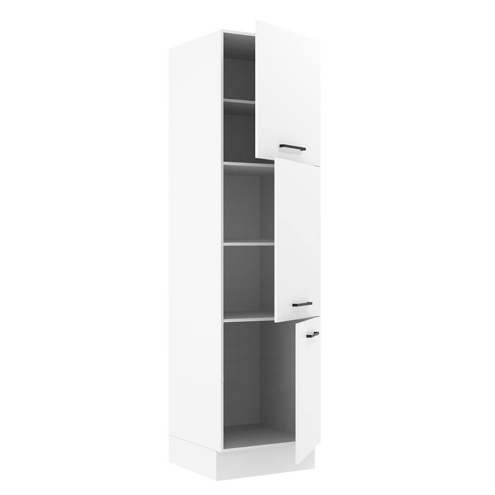 Back. Madesa - Madesa Hazel 3 Door Pantry Kitchen Storage Cabinet with 5 Compartments 89 Inch Tall Wooden Organization Unit - White - White.