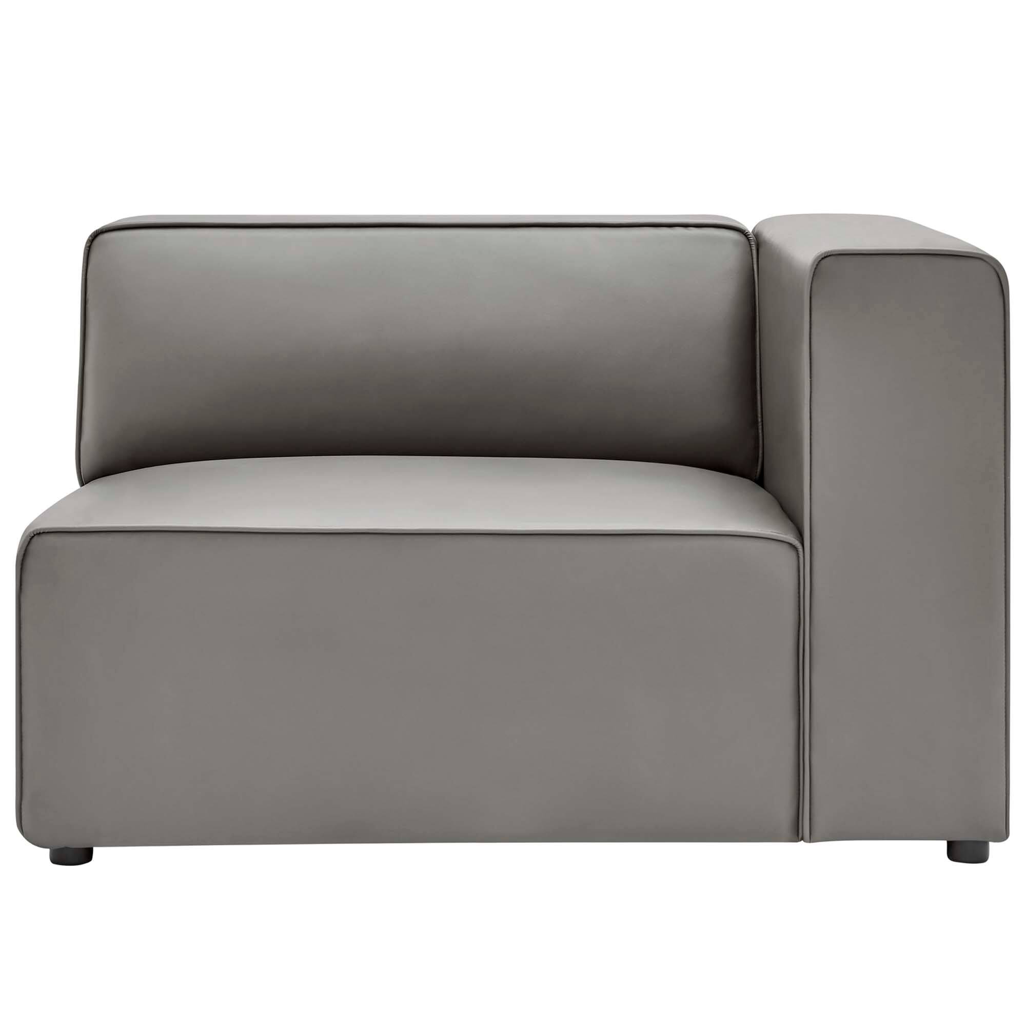 Left. Modway - Mingle Vegan Leather Right-Arm Chair by Modway - Gray.
