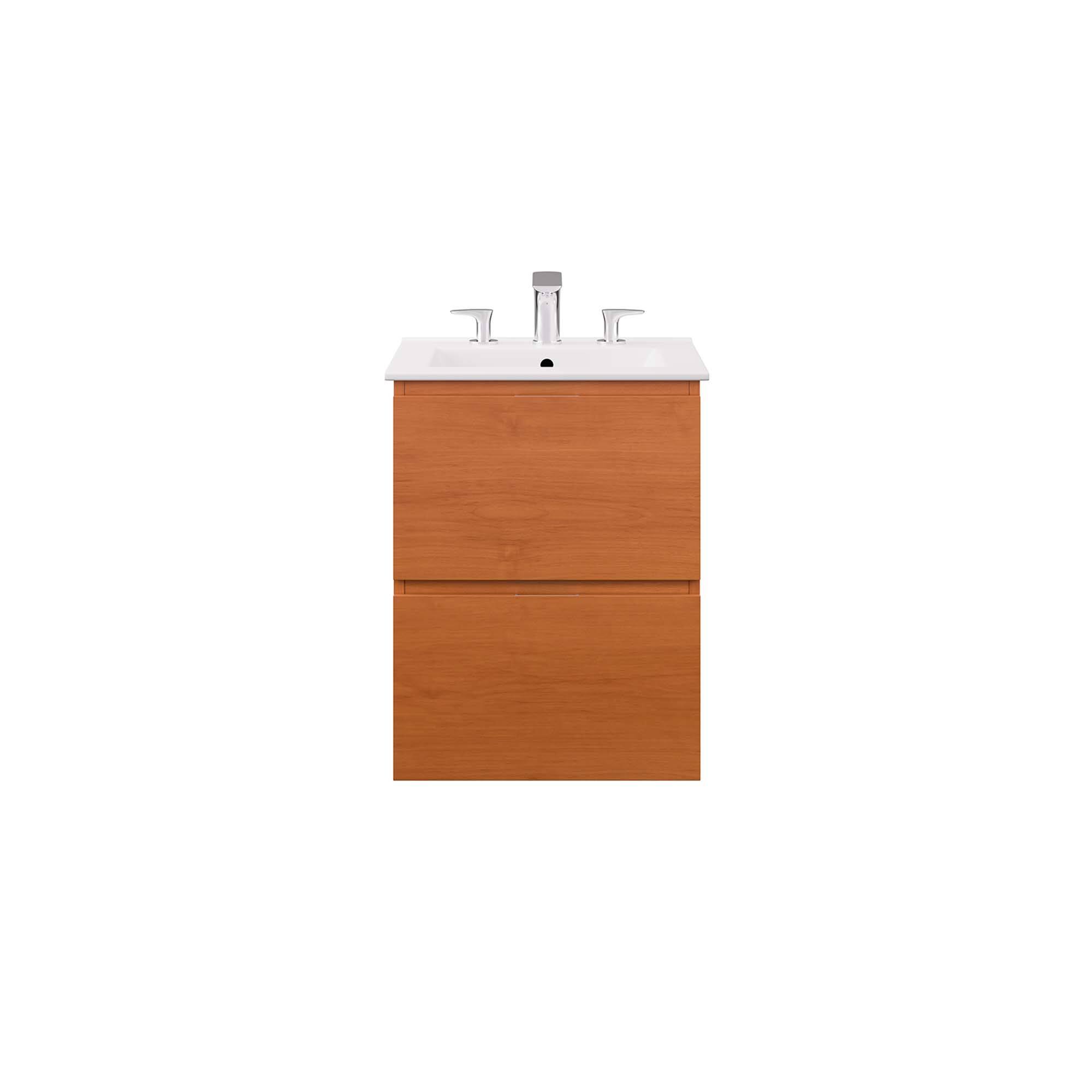 Alt View 2. Modway - Scenic Wall-Mount Bathroom Vanity Basin Included by Modway - Cherry White.