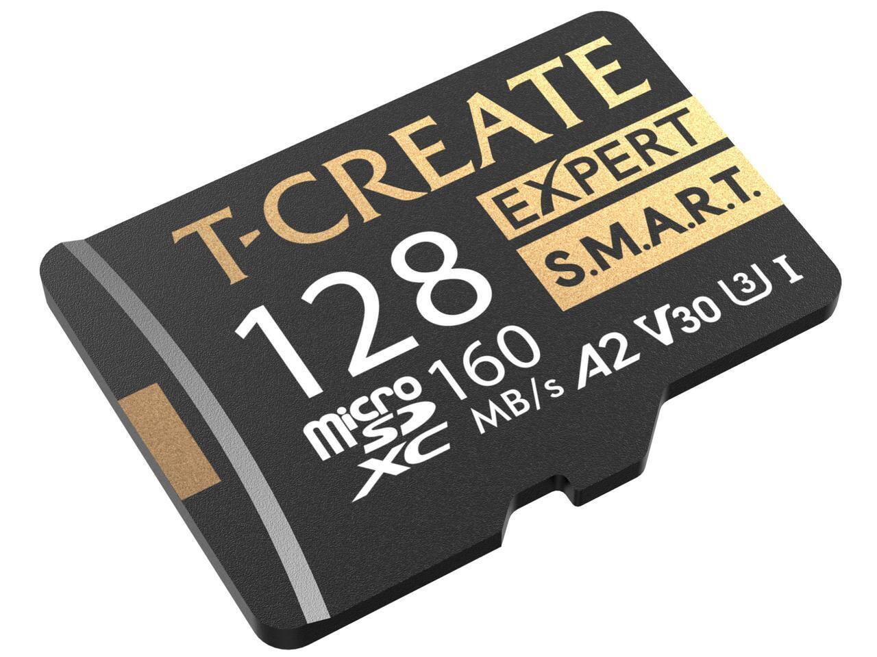 T-CREATE EXPERT S.M.A.R.T.  
128 GB  
Micro SDXC  
160 MB/s  
A2 V30 I XC