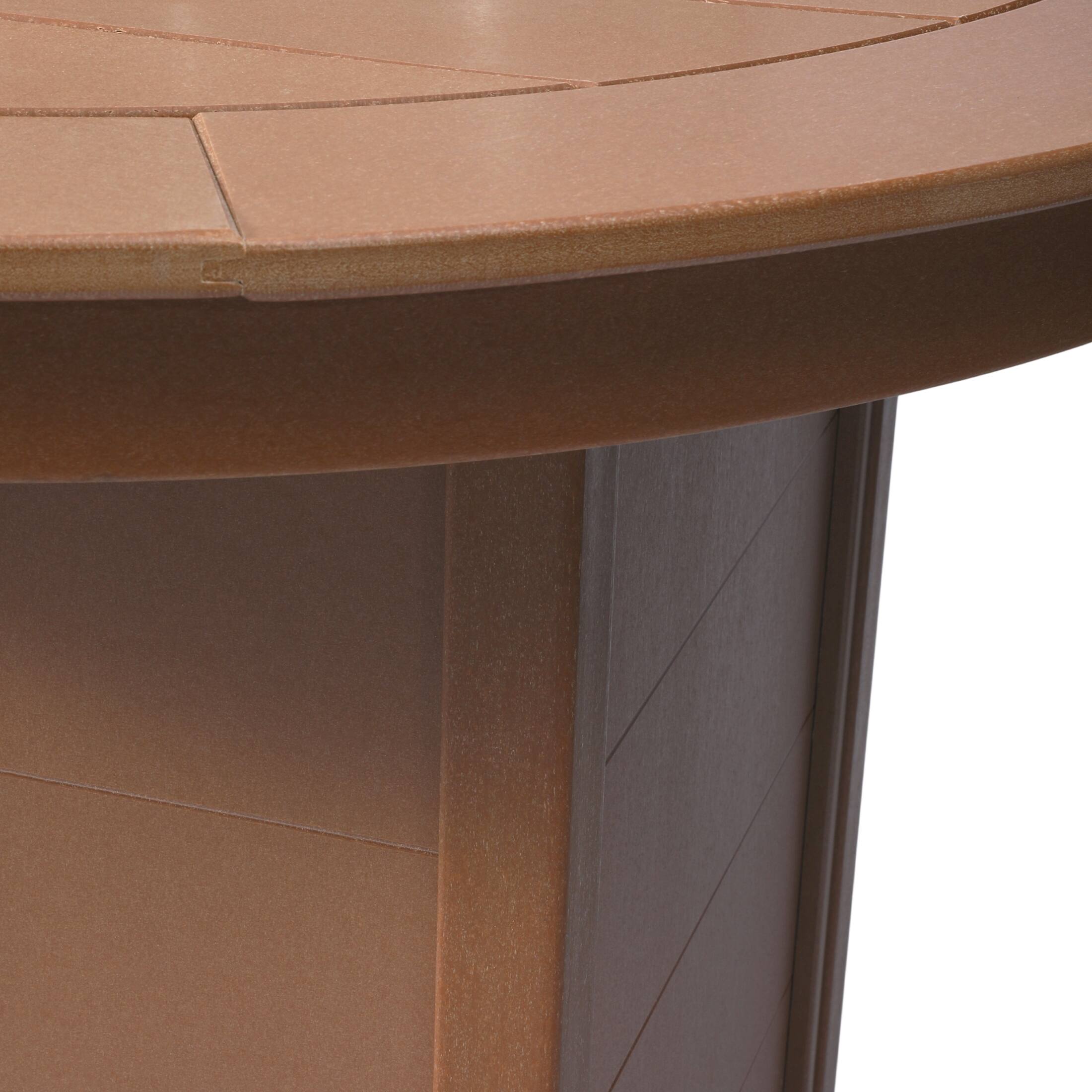 Alt View 3. WestinTrends - WestinTrends Helios 47" Modern Outdoor Patio Propane Round Counter Height Fire Pit Table - Teak.