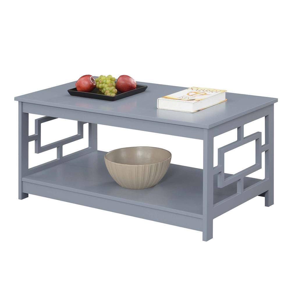 Convenience Concepts - Town Square Coffee Table with Shelf - Gray