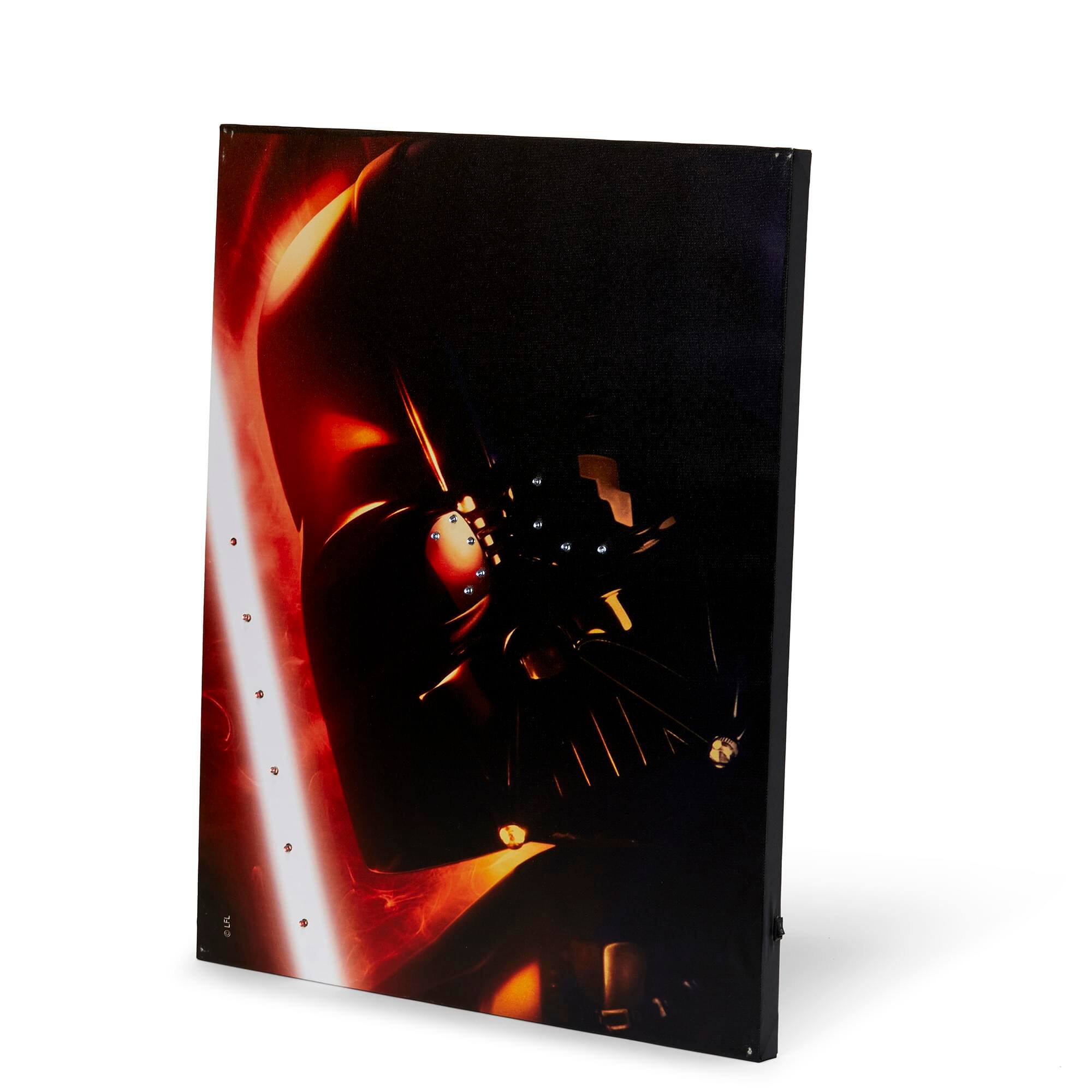 Alt View 2. Star Wars - Star Wars Illuminated Canvas Art - 23.9”x19.9” - Darth Vader - Black/Red.