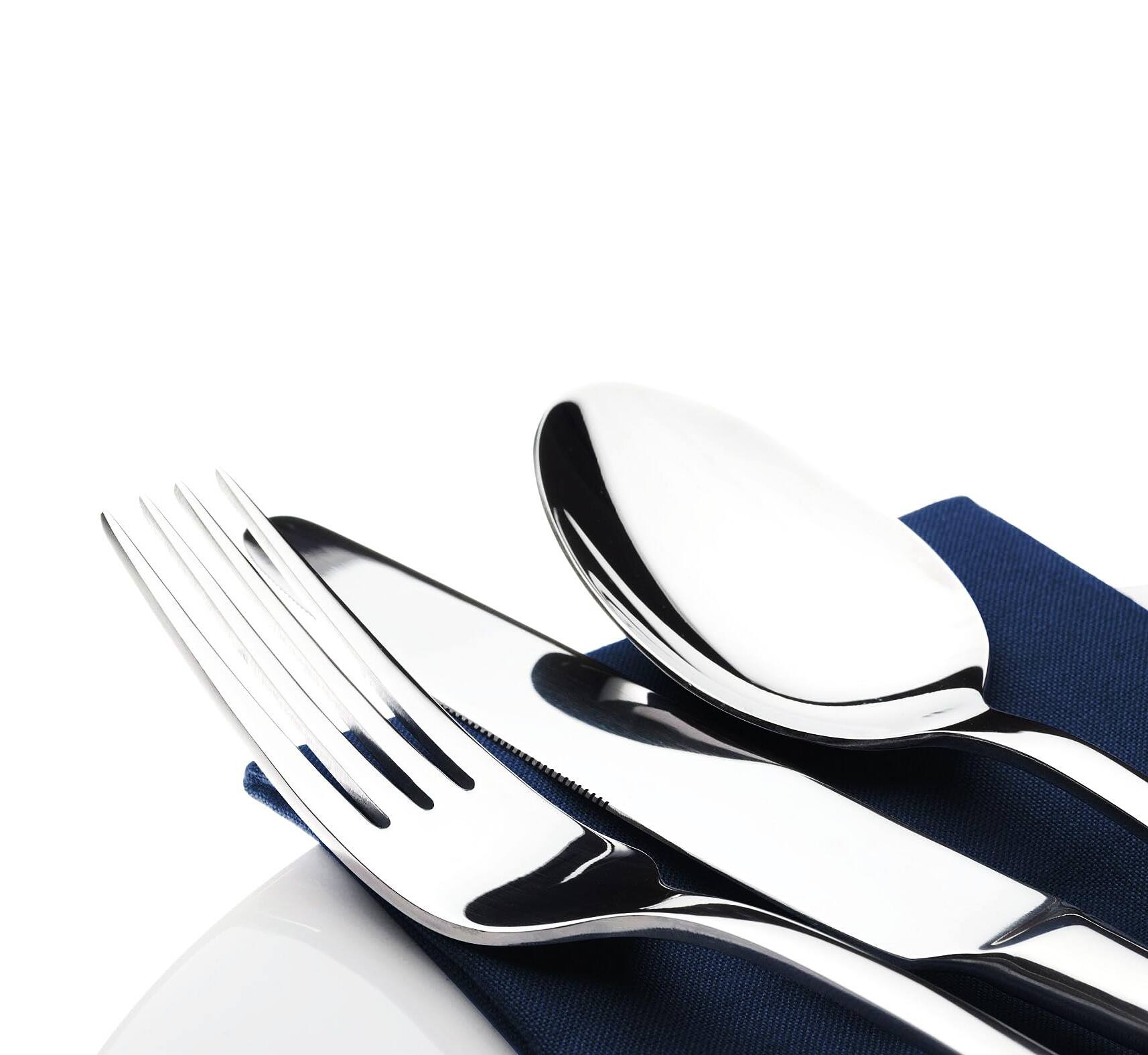 Angle. Dazzed Corner - Silverware Set for 8, 40 Piece Heavy Duty Stainless Steel Flatware Utensils Cutlery Set, Dishwasher Safe - Silver.