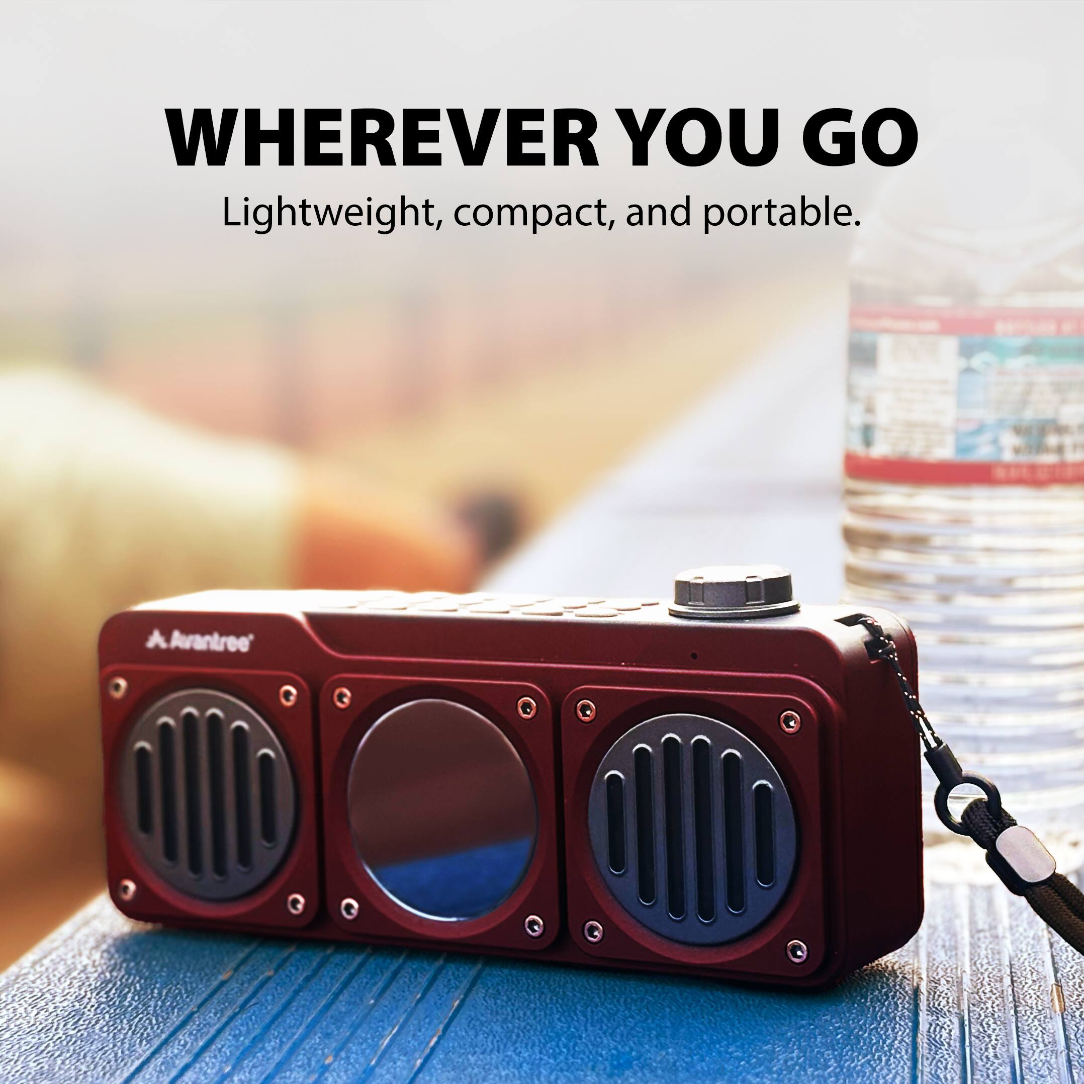 Alt View 2. Avantree - Boombyte - Portable Digital FM Radio with Bluetooth Speaker, Superb Sound, Metal Finish - Red.