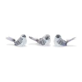 BreeBe - Feathered Bird Shelf Sitter (Set of 12) - Gray