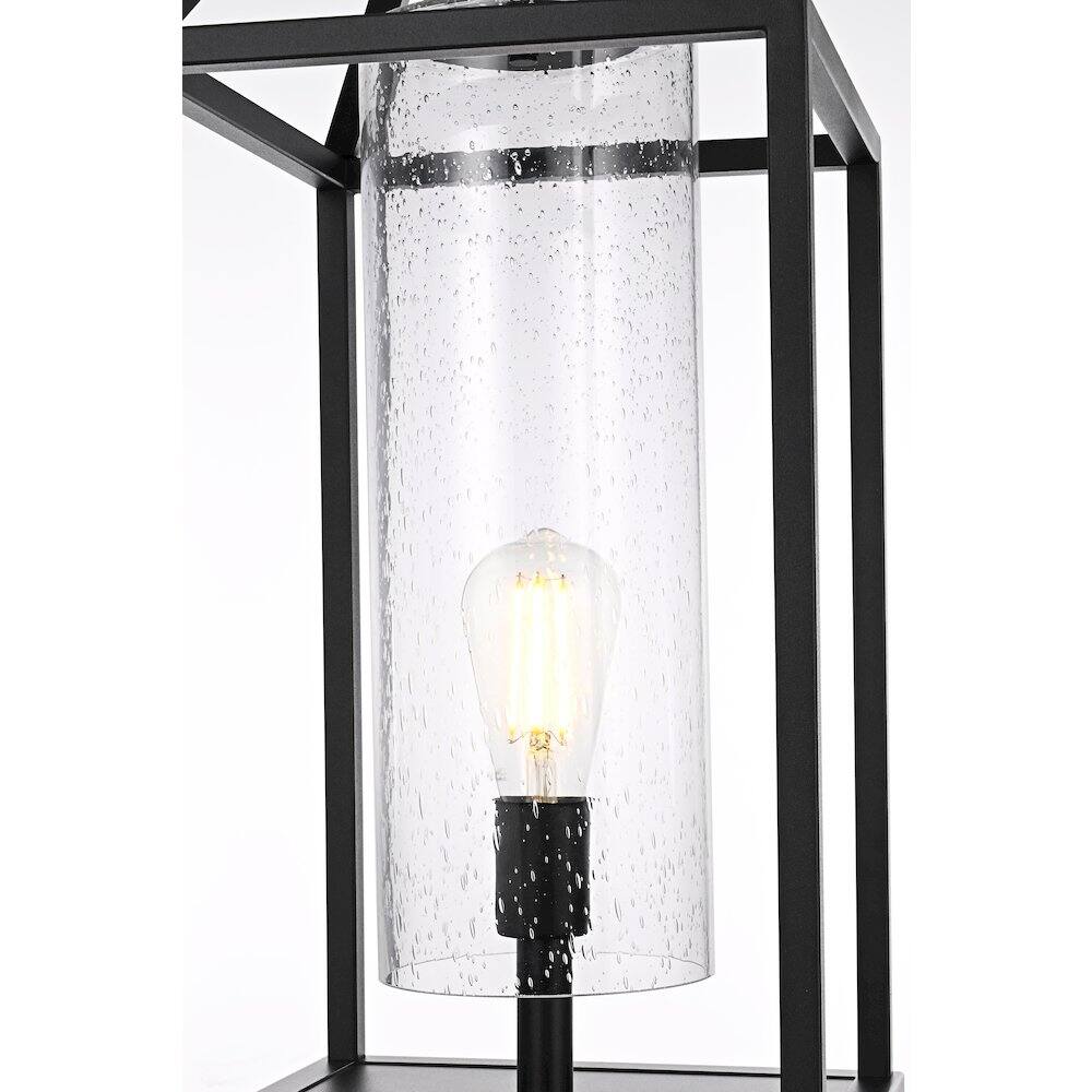 Alt View 1. Elegant Lighting - Zora 26 inch Outdoor Post light in Black - Black And Clear.