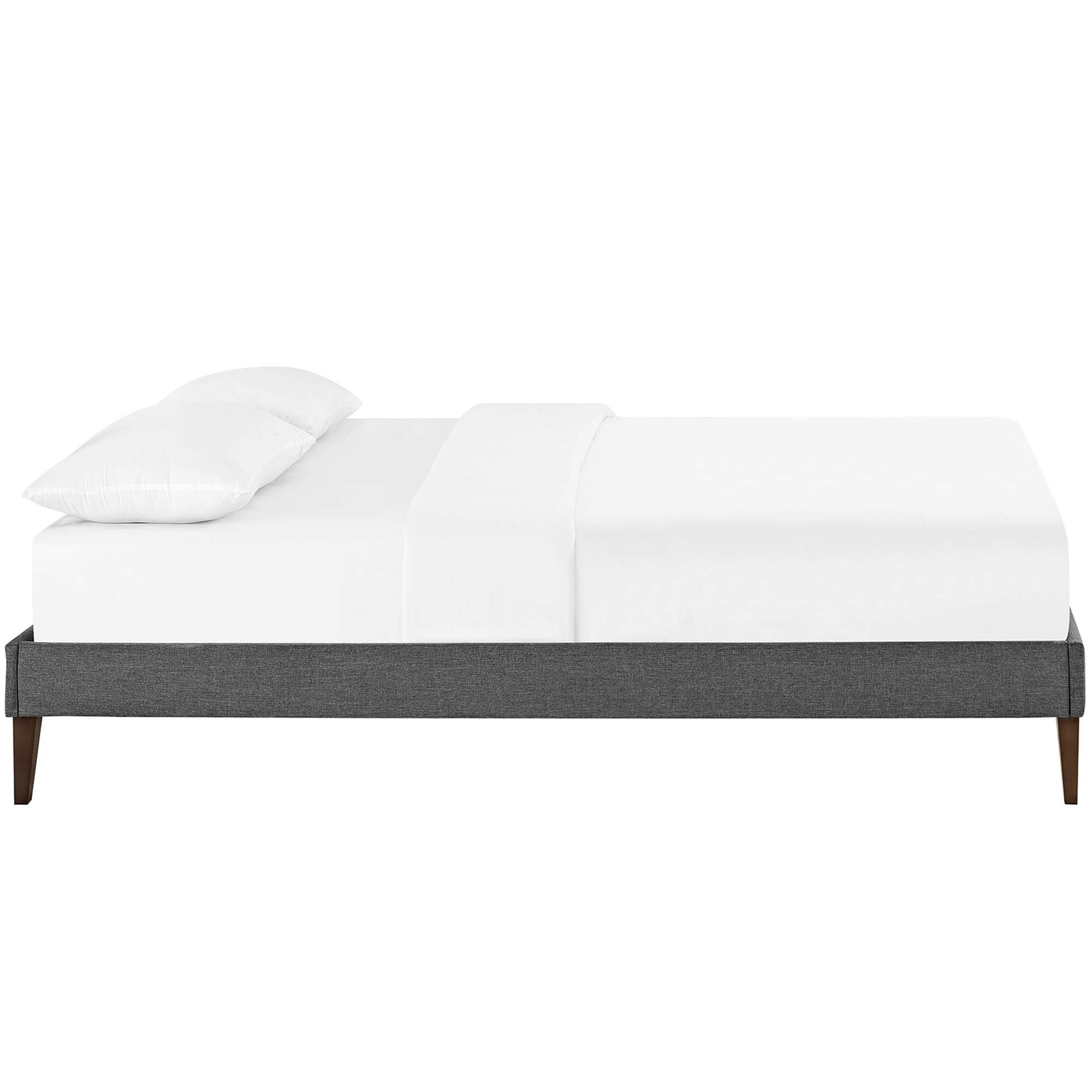 Left. Modway - Helen Vinyl Queen Bed Frame with Round Splayed Legs - White.