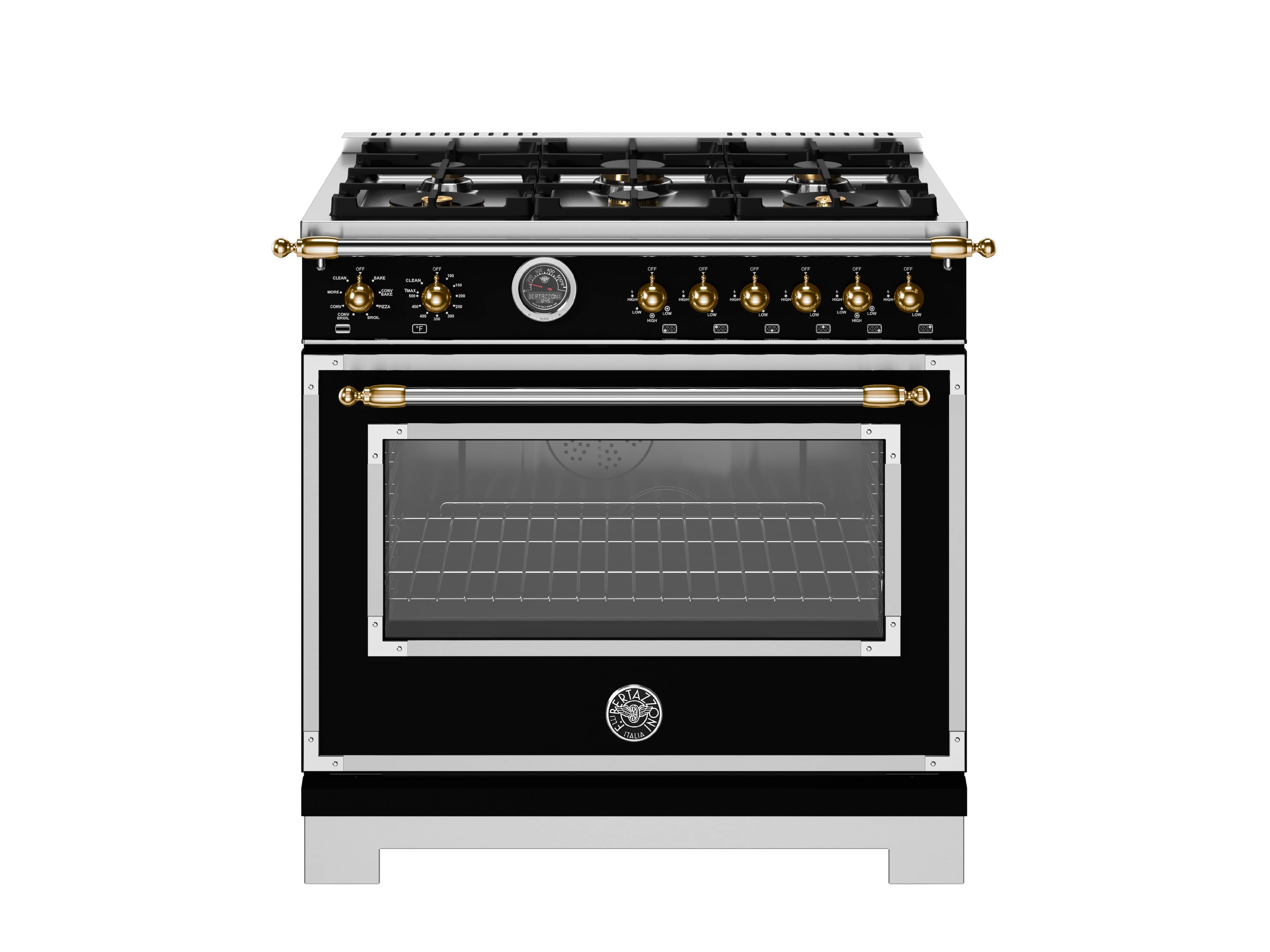 "Bertazzoni - 36"" Heritage Series Dual Fuel Range - Nero Matt/Gold - Black" price history on PriceWatchPro