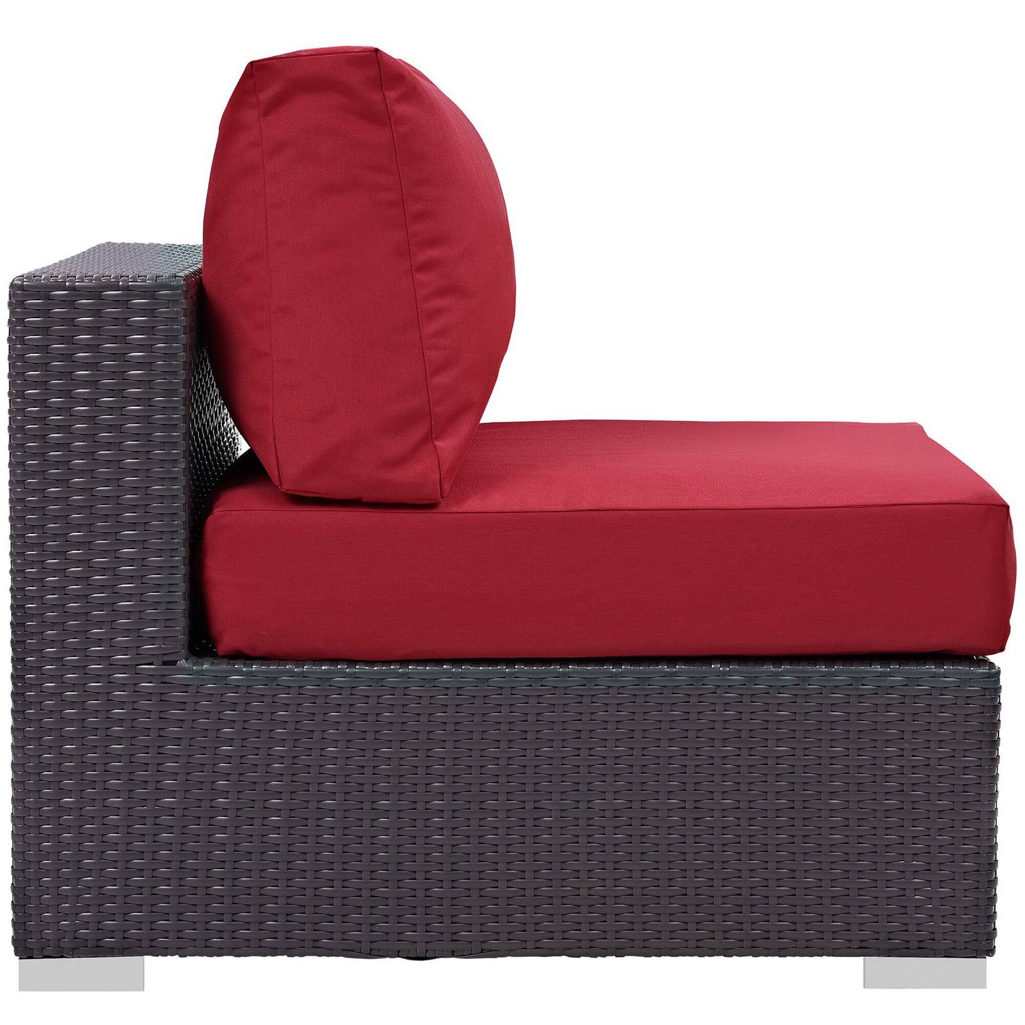 Angle. Modway - Convene Outdoor Patio Armless by Modway - Espresso Red.