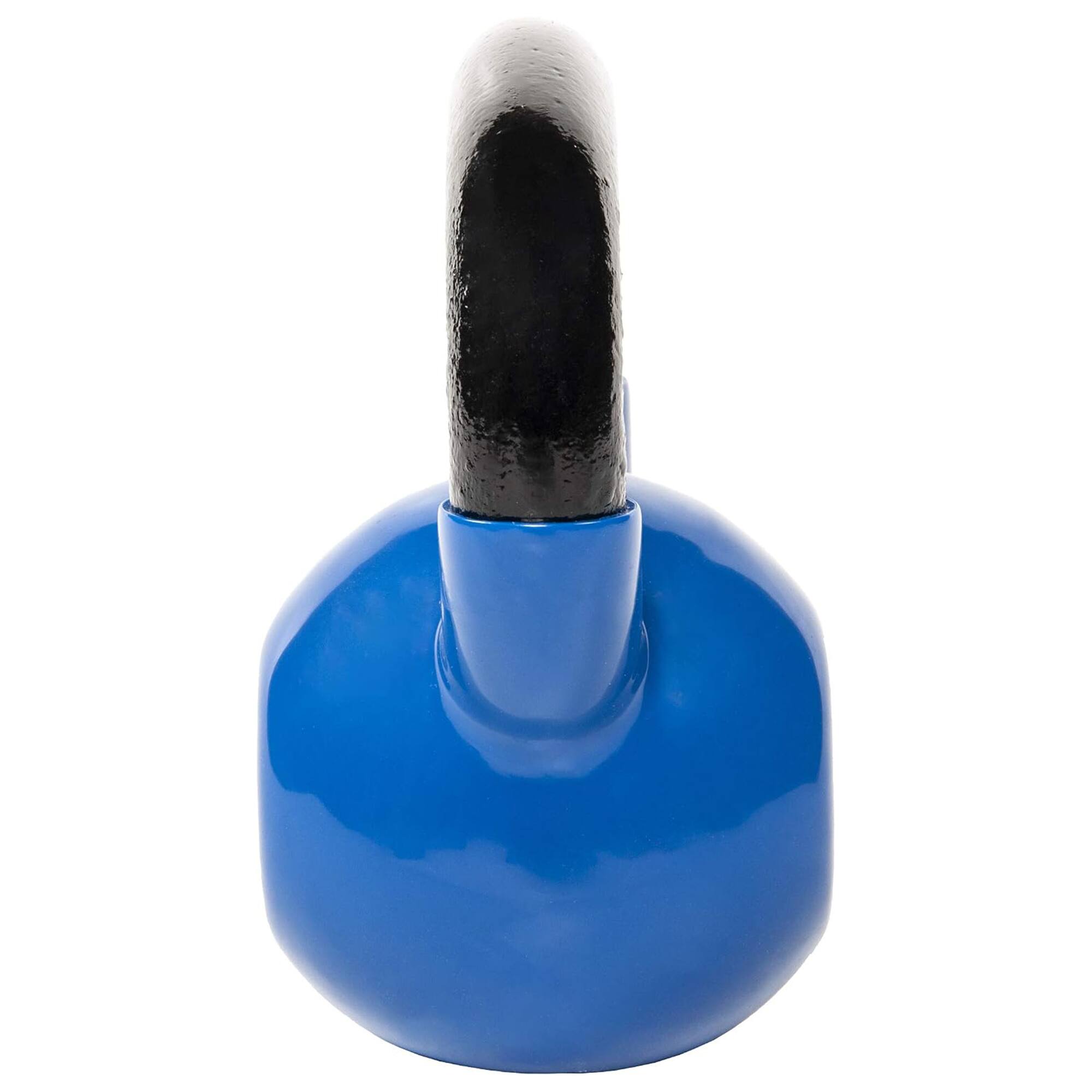 Alt View 1. Fitvids - Fitvids 15 lb Vinyl-Coated Kettlebell With Handle for Strength Training, Blue - Blue.