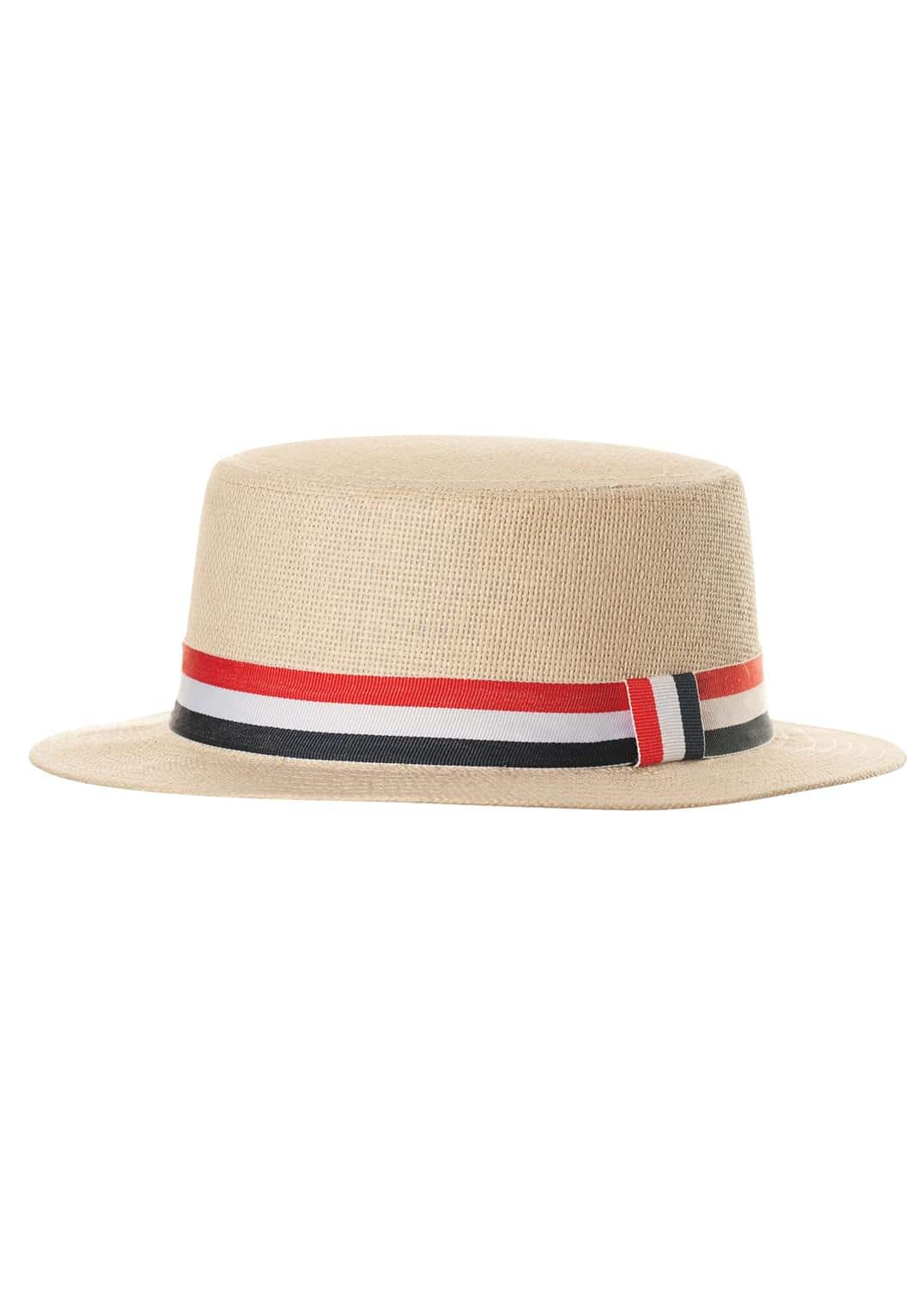 Underwraps - Adult Costume Straw Hat w/ Flag Band | One Size - Brown