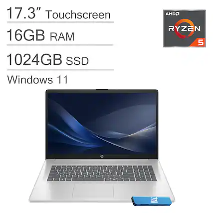 17.3" Touchscreen
16GB RAM
1024GB SSD
Windows 11
AMD Ryzen 5