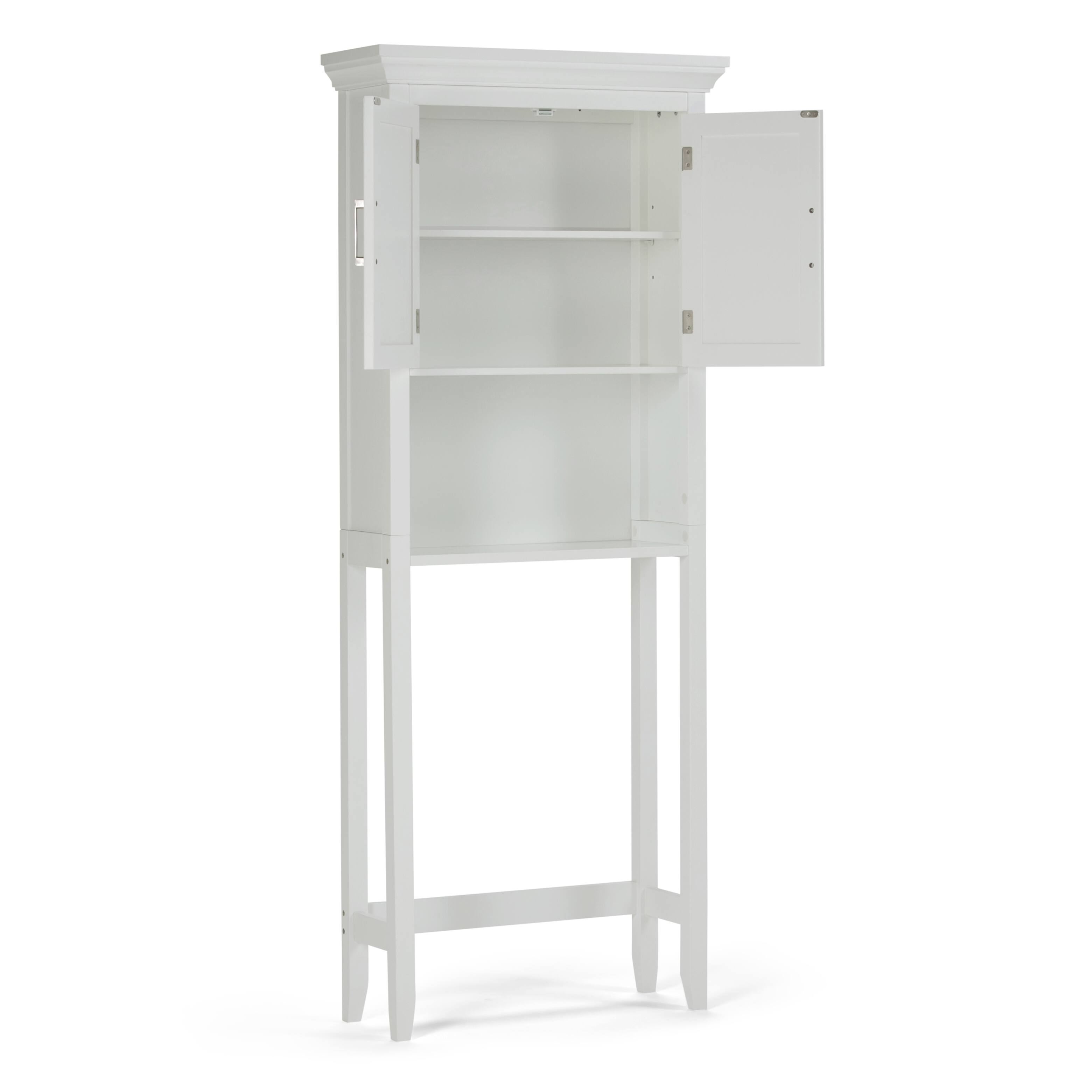 Back. Simpli Home - Avington 67 inch H x 26.8 inch W Space Saver Bath Cabinet in Pure White - Pure White.