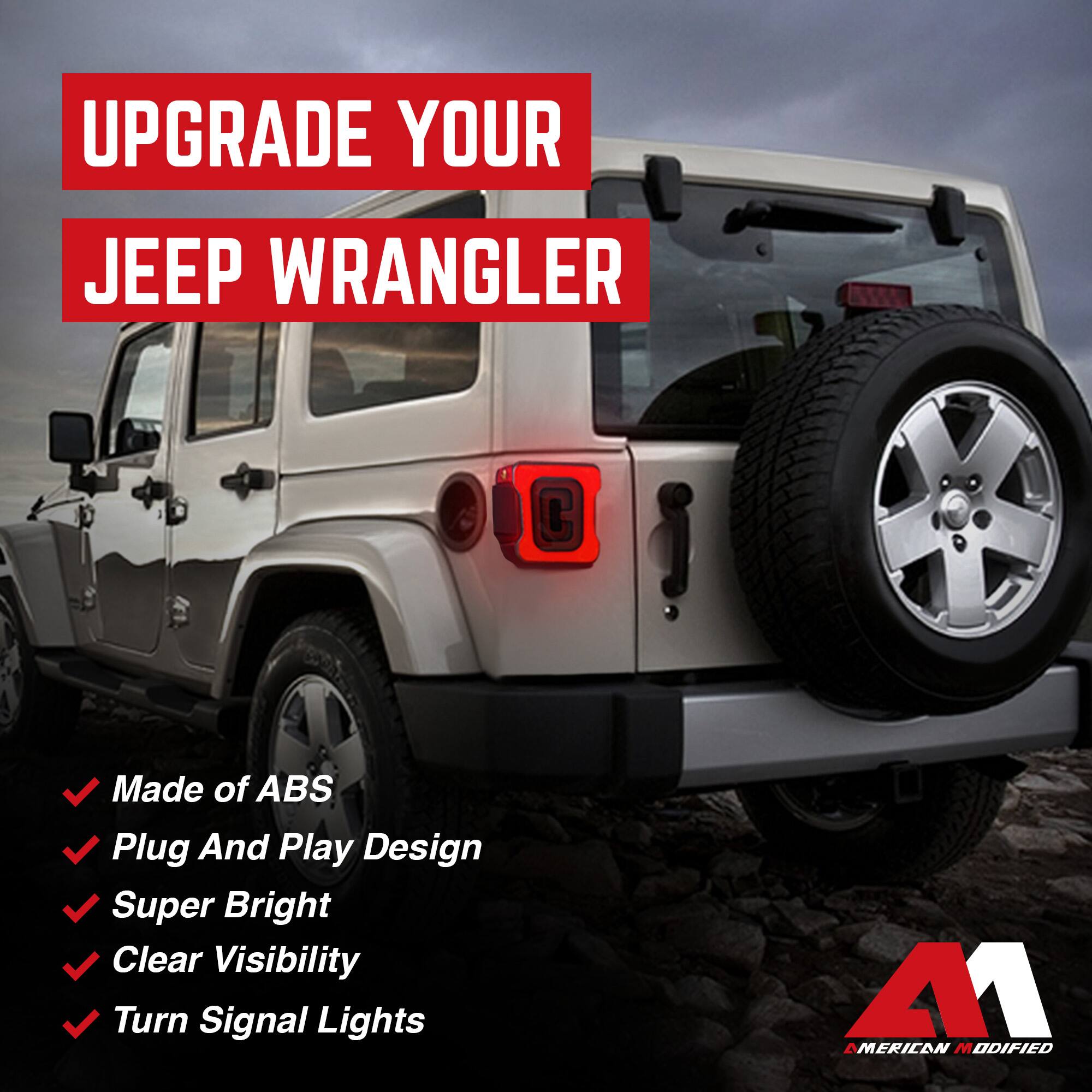 UPGRADE YOUR  
JEEP WRANGLER

- Made of ABS
- Plug And Play Design
- Super Bright
- Clear Visibility
- Turn Signal Lights

41  
AMERICAN MODIFIED