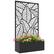 Front. Outsunny - Outdoor Privacy Screen with Raised Garden Bed, Privacy Panel and Planter Box - Black.