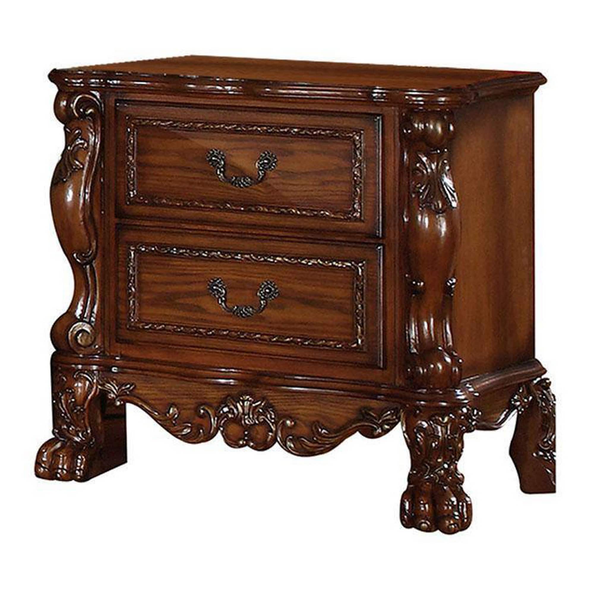 Manhattan Lane - Wooden Night Stand with Two Drawer In Traditional Style - Brown