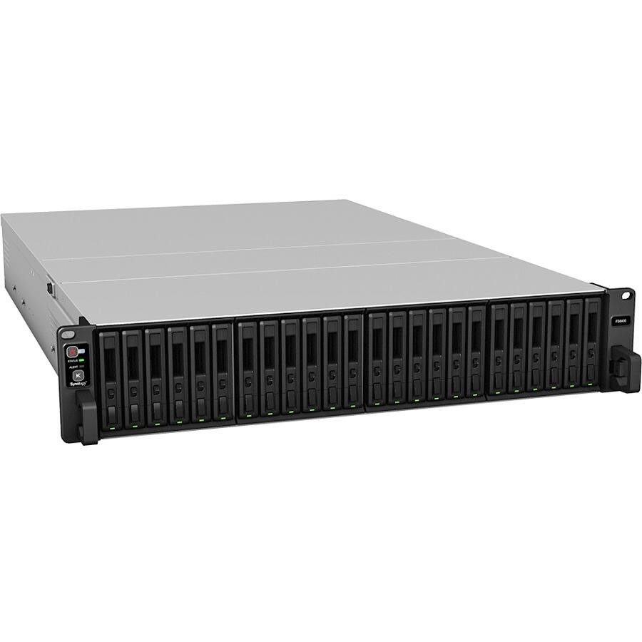 Alt View 3. Synology - Synology FlashStation FS6400 SAN/NAS Storage System - 2 x Intel Xeon Silver 4110 Octa-core (8 Core) 2.10 GHz - 24 x HDD - Black.