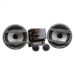 Memphis Car Audio - Memphis Audio VIV60CV2 6.5" Six Five Series 2-Way Component Speakers, Pair - Black/Gray