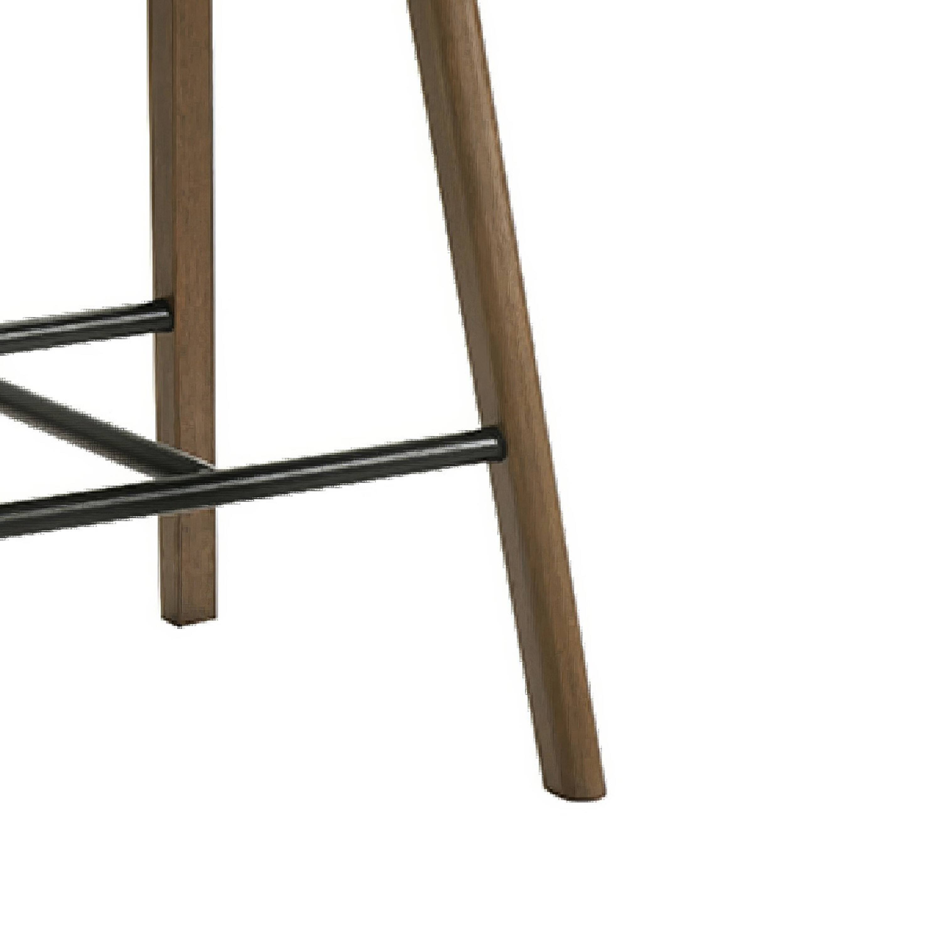Left. Manhattan Lane - Amal Counter Height Stool Set of 2, Saddle Faux Leather Seat, Walnut - Walnut Brown, Black, Brown.