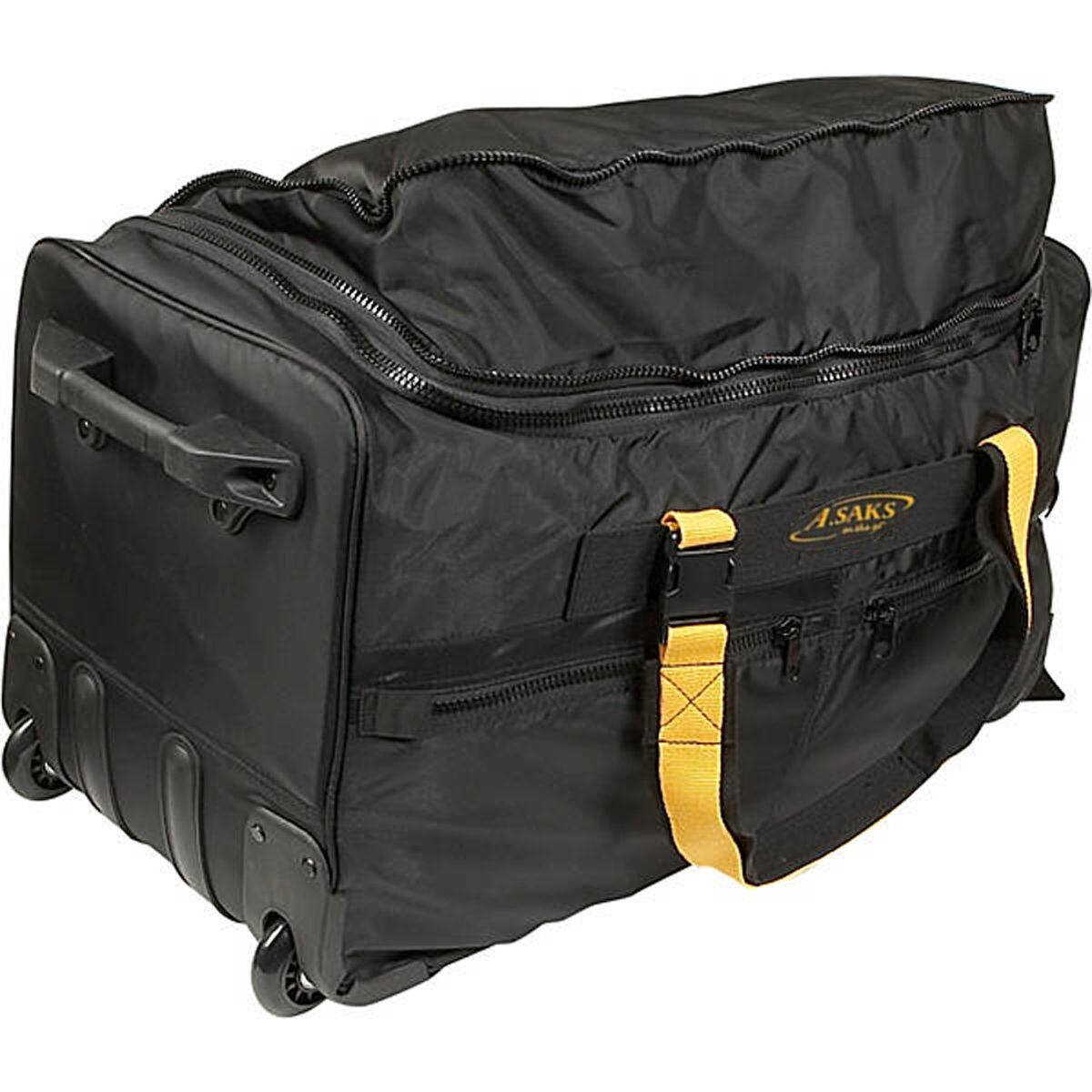 Left. A.Saks - A.Saks 25" Lightweight Rolling Trolley Duffel with Wheels - Black.