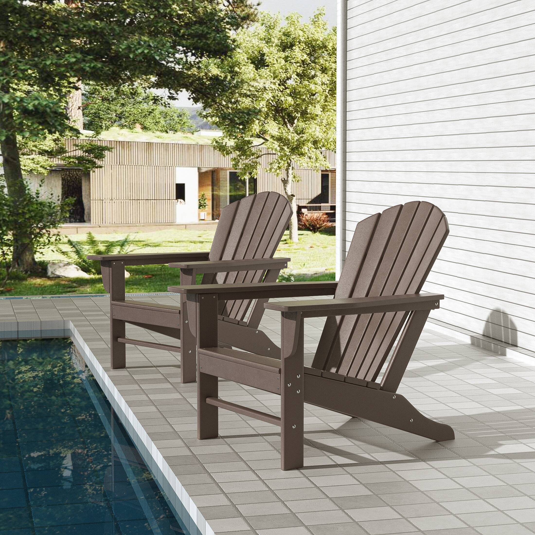 Angle. WestinTrends - WestinTrends Dylan Outdoor Adirondack Chair (Set of 2) - Dark Brown.
