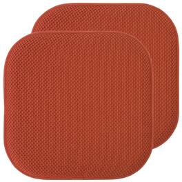 Sweet Home Collection - Honeycomb Memory Foam No Slip Back 16" x 16" Chair Pad Cushion, 2-Pack - Rust