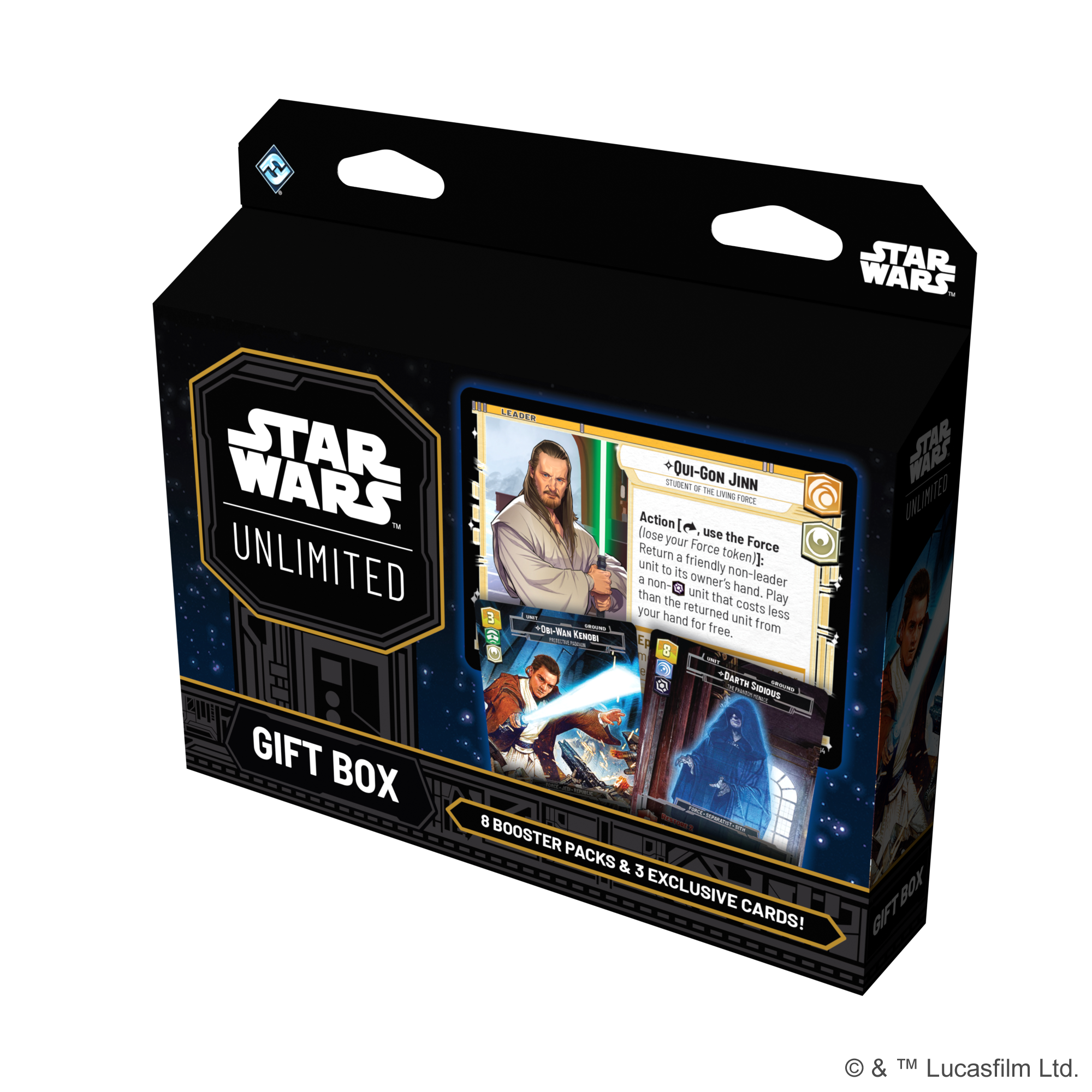 STAR WARS: The Card Game - Unlimited

Qui-Gon Jinn
Student of the Living Force

Action: Use the Force (lose your Force token).
Return a friendly non-leader unit to its owner's hand. Play an unit from your hand for free that costs less than the returned unit.

Gift Box: 8 Booster Packs & 3 Exclusive Cards!