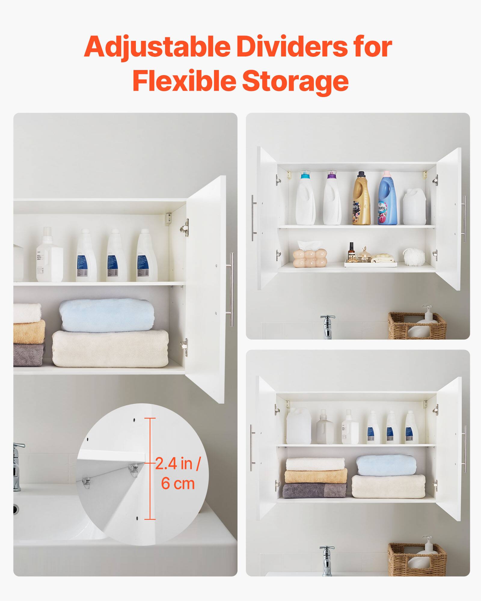 Adjustable Dividers for Flexible Storage

2.4 in / 6 cm
