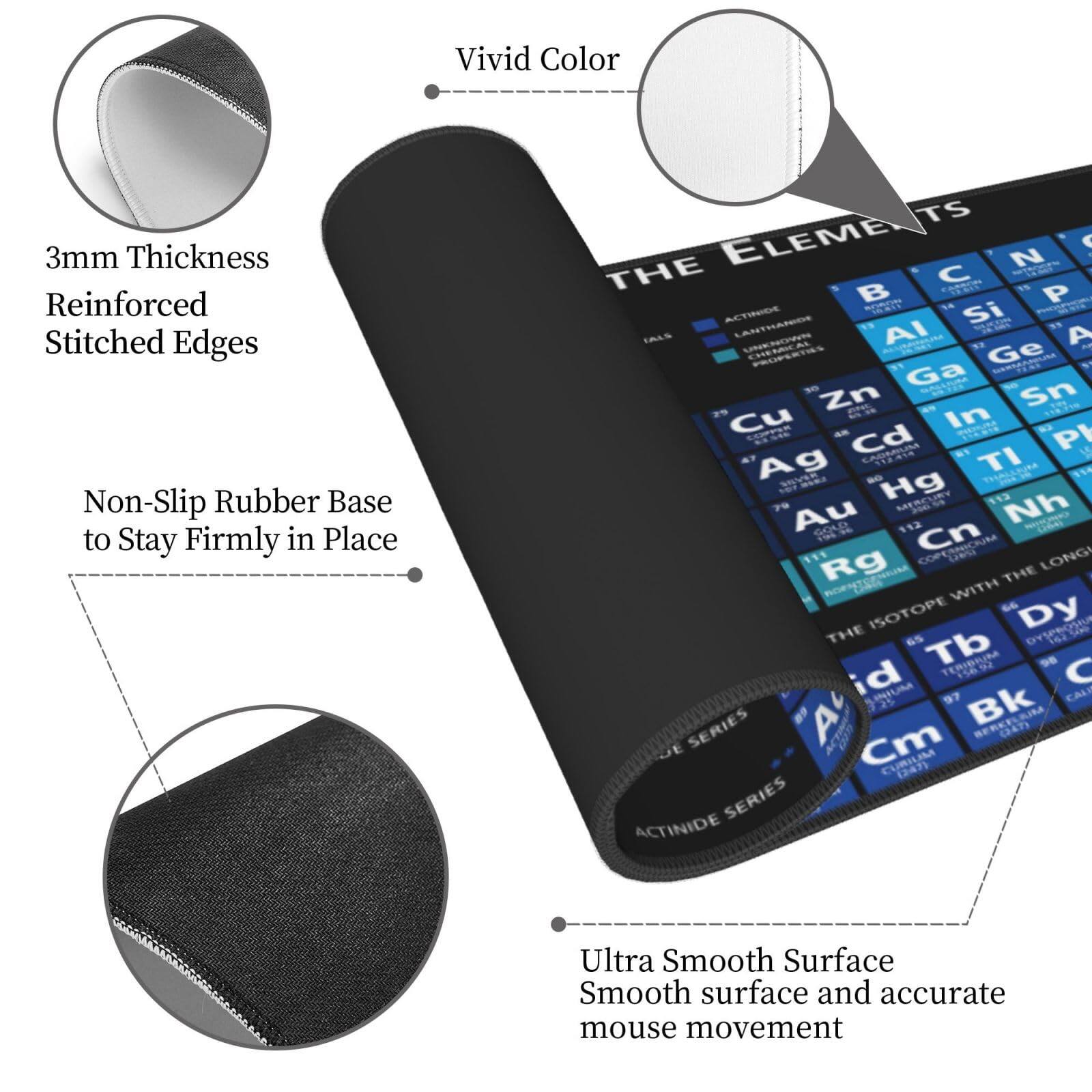 - Vivid Color
- 3mm Thickness
- Reinforced Stitched Edges
- Non-Slip Rubber Base to Stay Firmly in Place
- Ultra Smooth Surface
- Smooth surface and accurate mouse movement