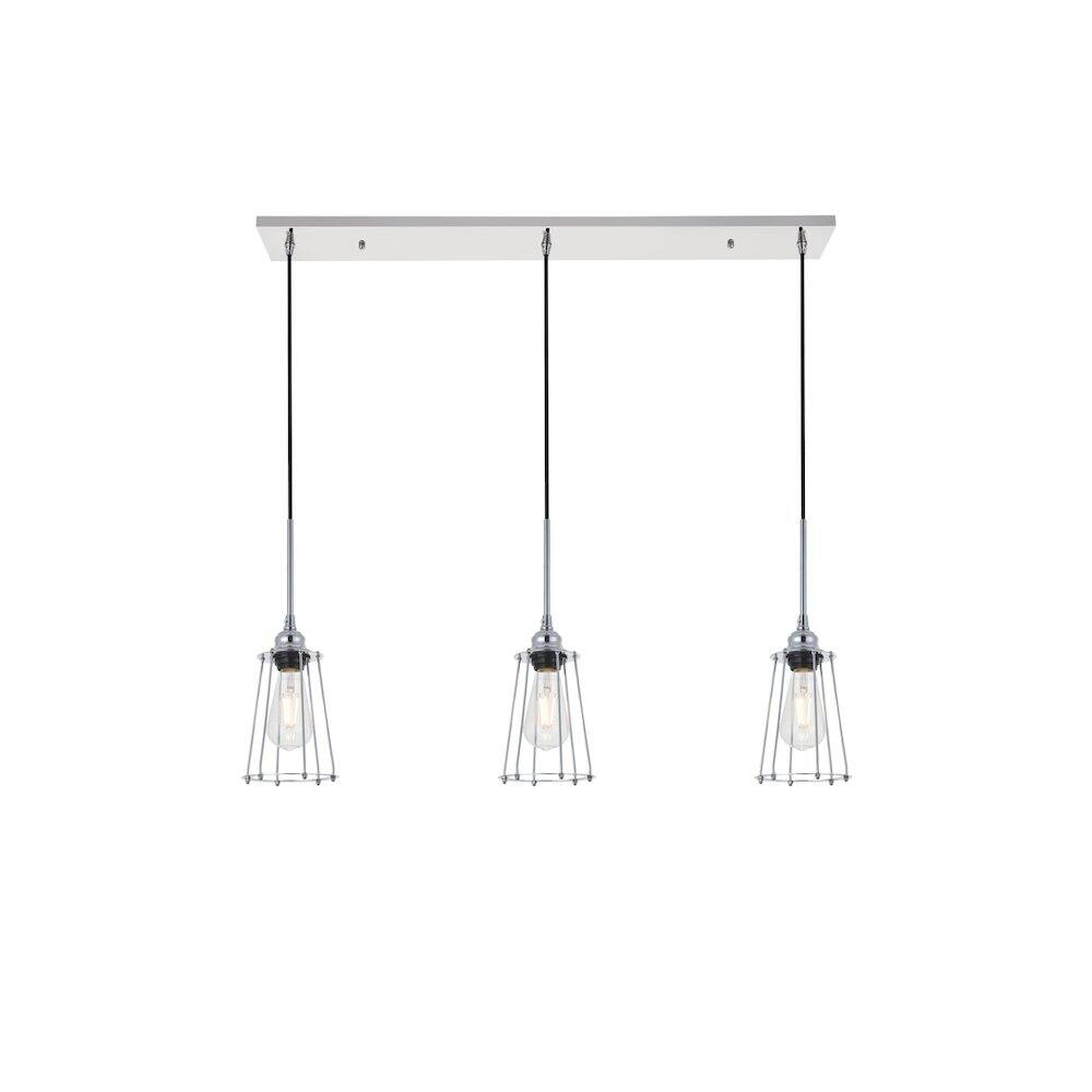 Alt View 8. Living District - Auspice 3 Light Chrome Pendant - Chrome.