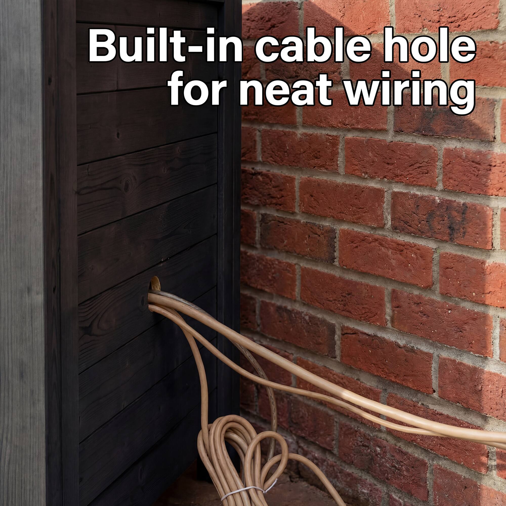 Built-in cable hole for neat wiring