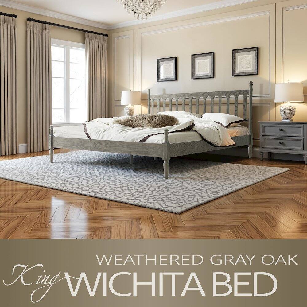 WEATHERED GRAY OAK King WICHITA BED