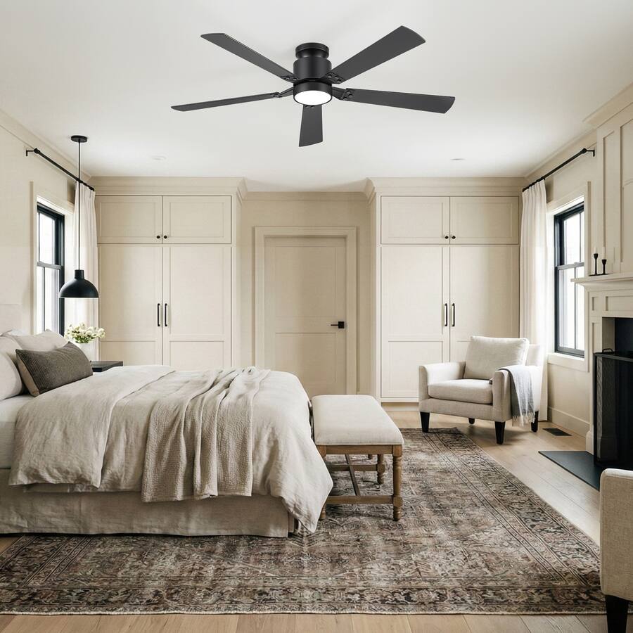 Plastic Led Design Breezary 52 Inch Modern Ceiling Fan with Acrylic Light Shade, RGB LED ...