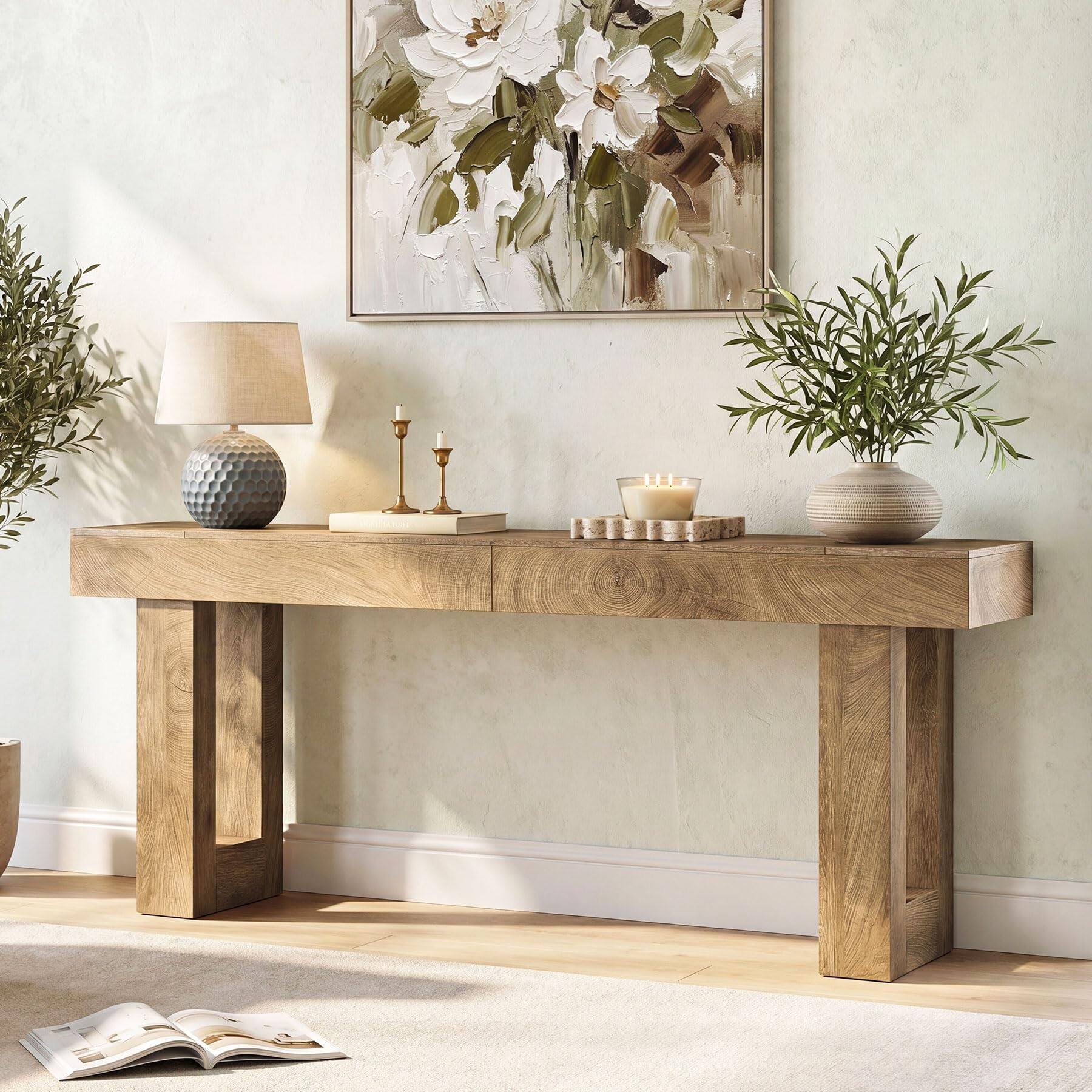 Alt View 3. Tribesigns - 78.74-Inch Extra Long Console Table - Natural (78.74").