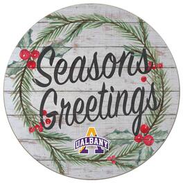 Jardine - UAlbany Great Danes 20'' x 20'' Season's Greetings Circle - White
