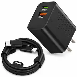Qixxronics - 3FT USB Type C Cable 35W USB-C Fast Charger for Samsung Galaxy, OnePlus, LG, HTC, Google Pixel, Android Phone Charger - Black